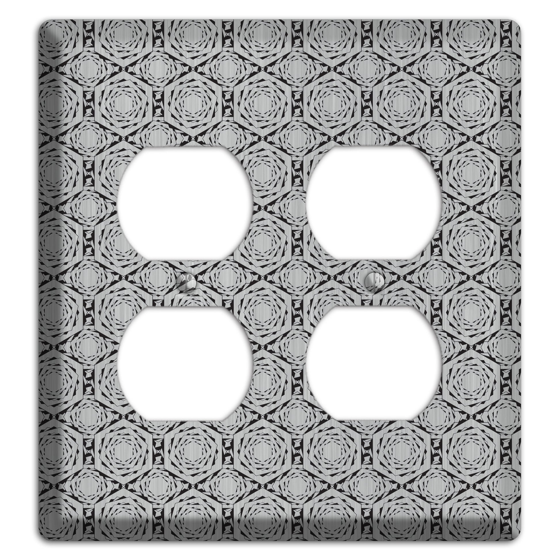 Overly Hexagon Rotation  Stainless 2 Duplex Wallplate