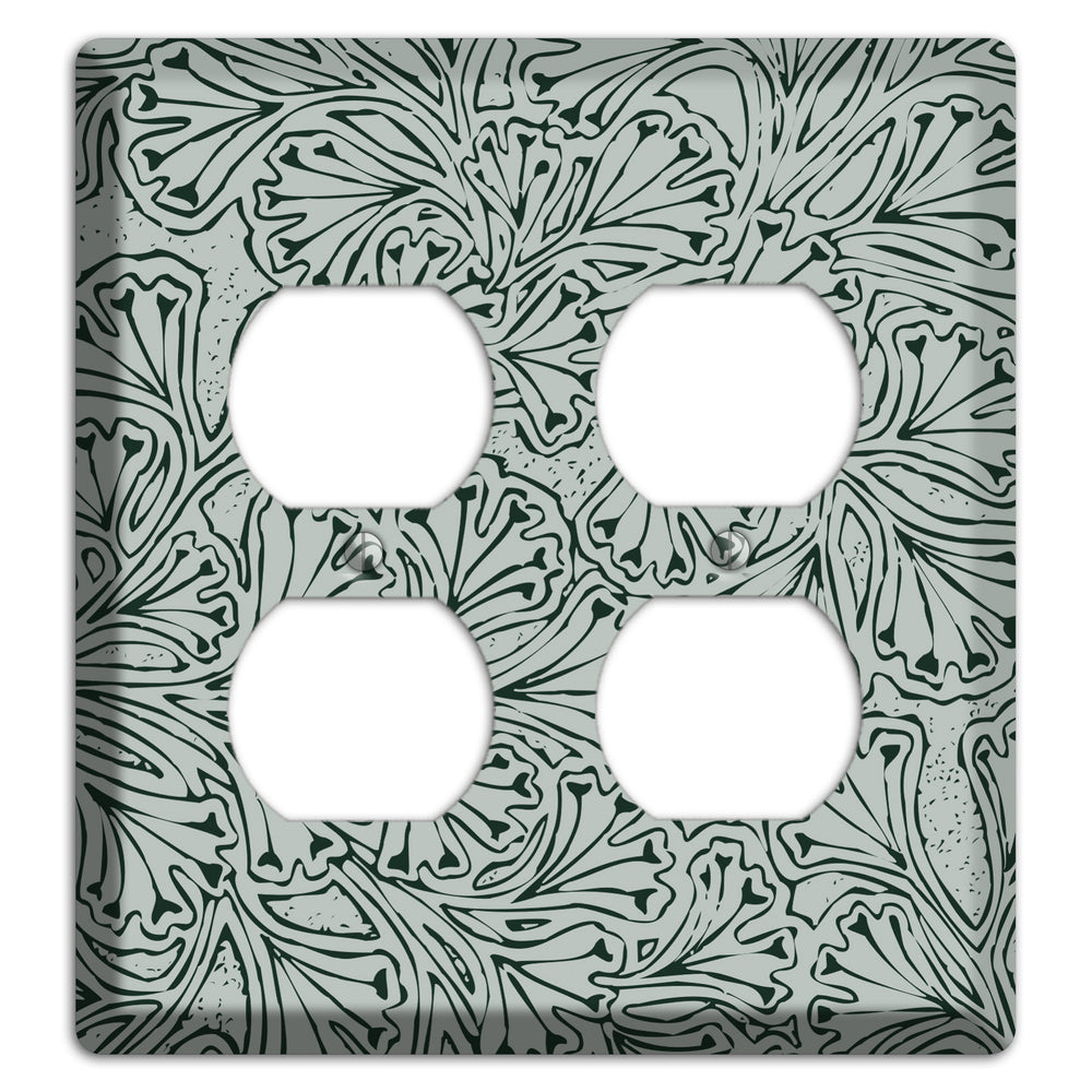 Deco Grey Interlocking Floral 2 Duplex Wallplate