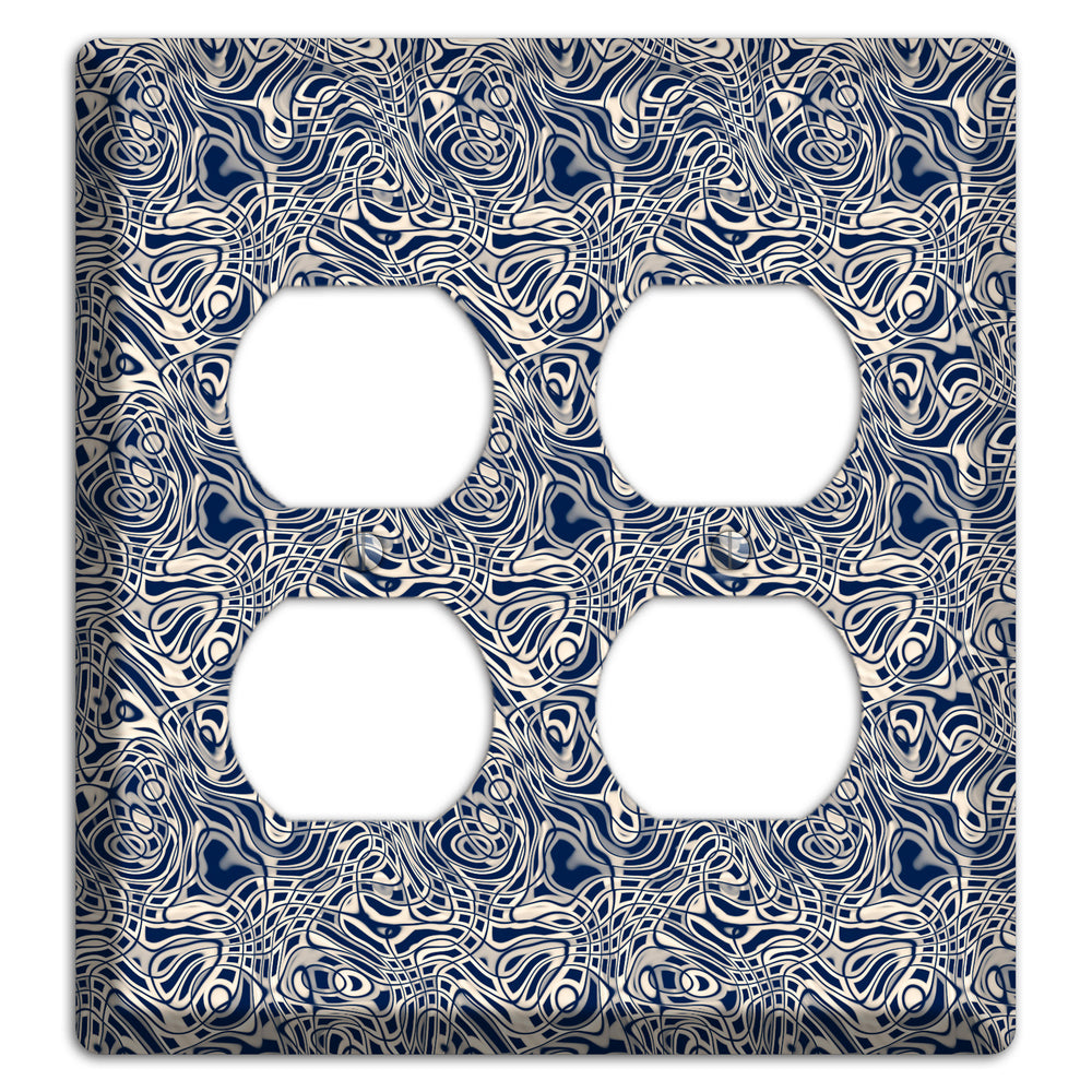 Blue Psychedelic Swirl 2 Duplex Wallplate