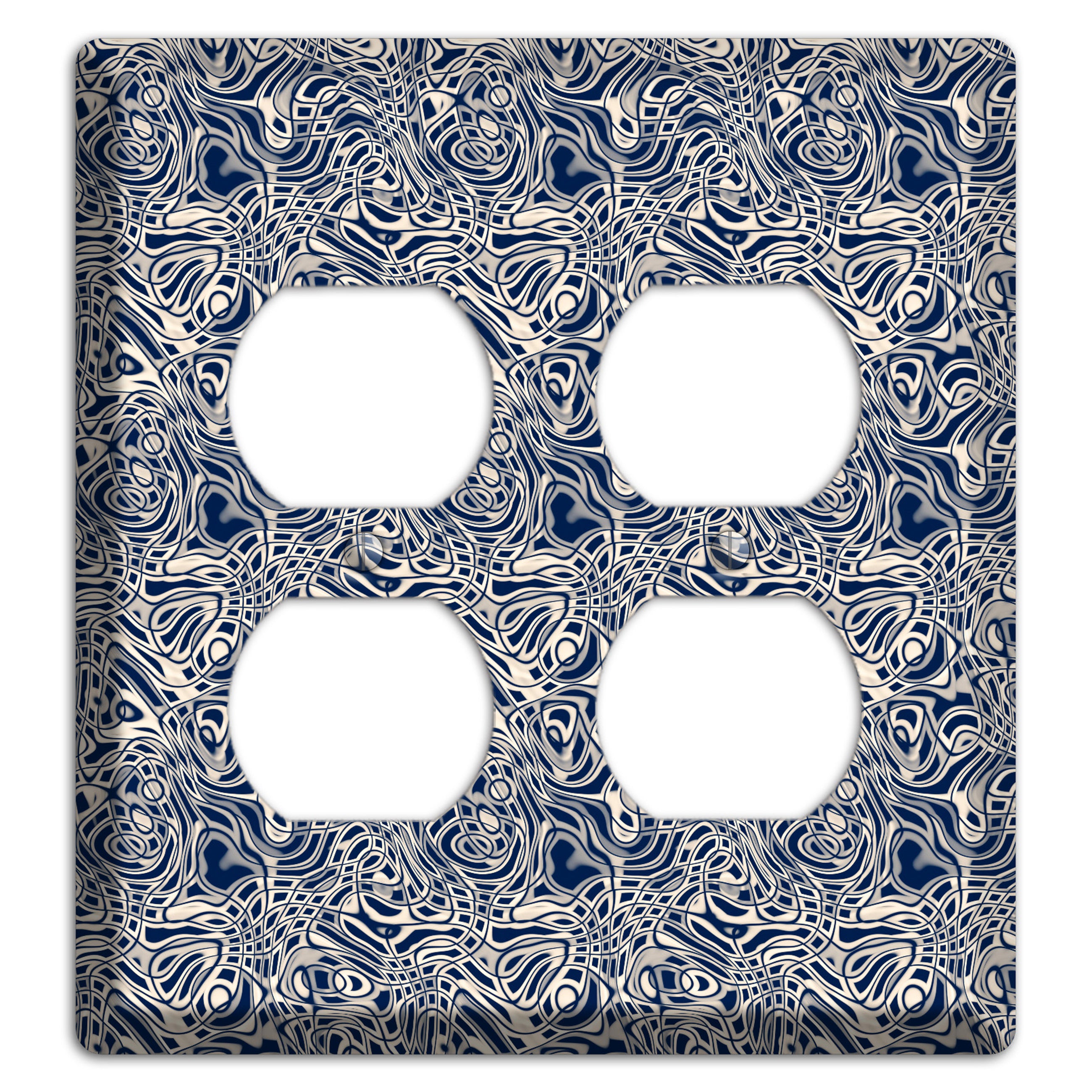 Blue Psychedelic Swirl 2 Duplex Wallplate