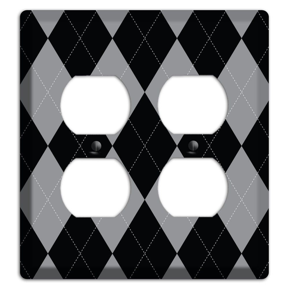 Light Purple and Black 2 Duplex Wallplate