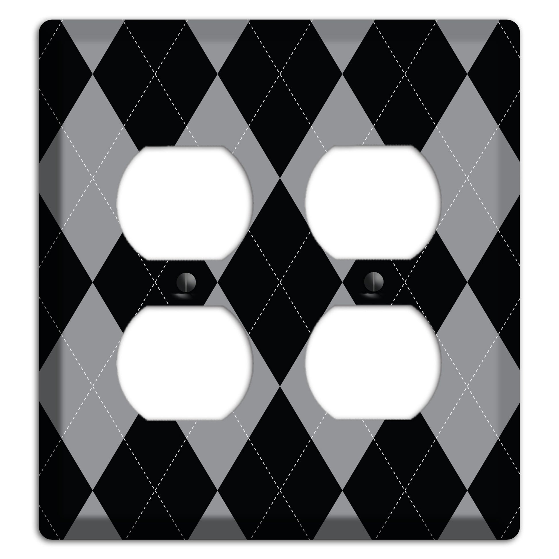 Light Purple and Black 2 Duplex Wallplate