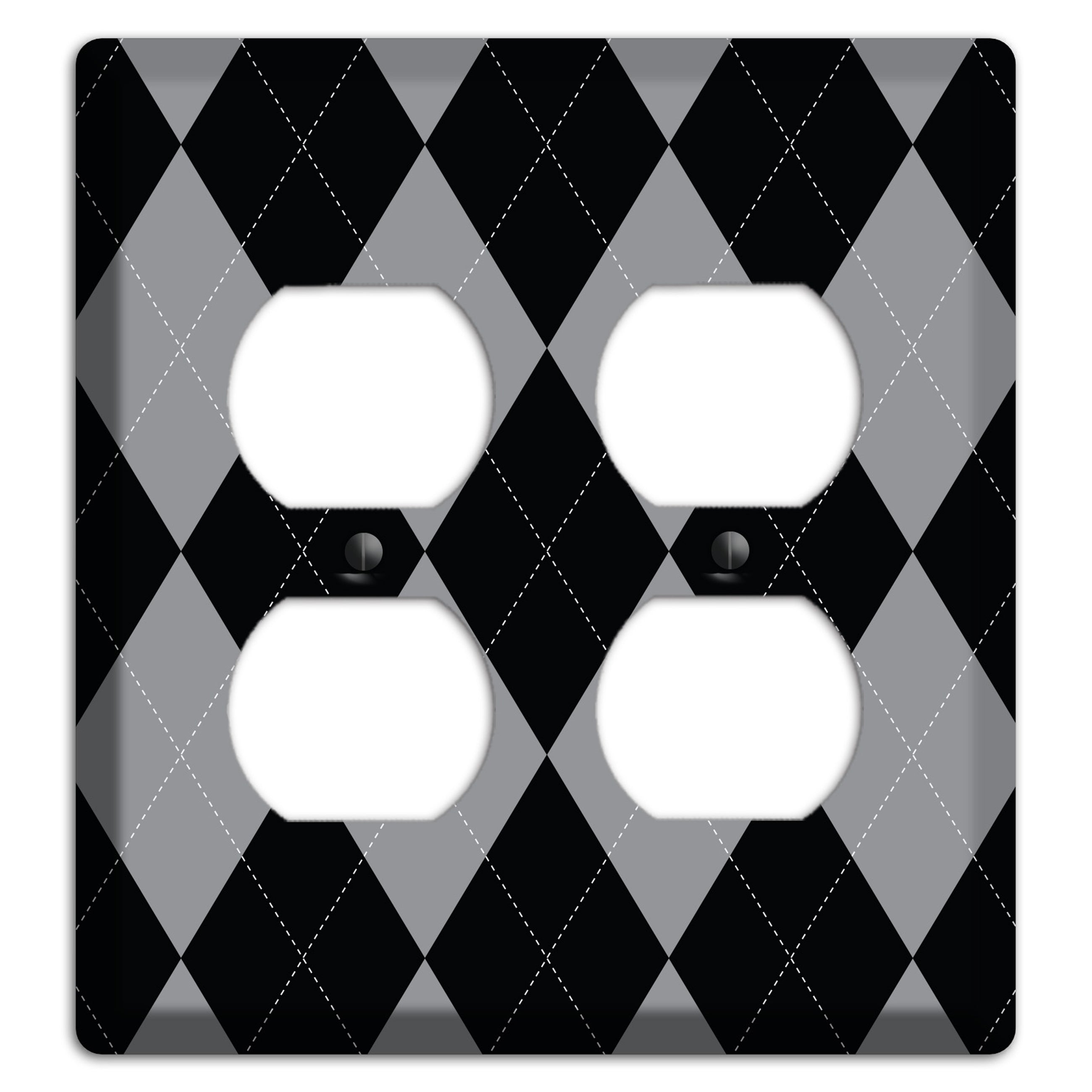 Light Purple and Black 2 Duplex Wallplate