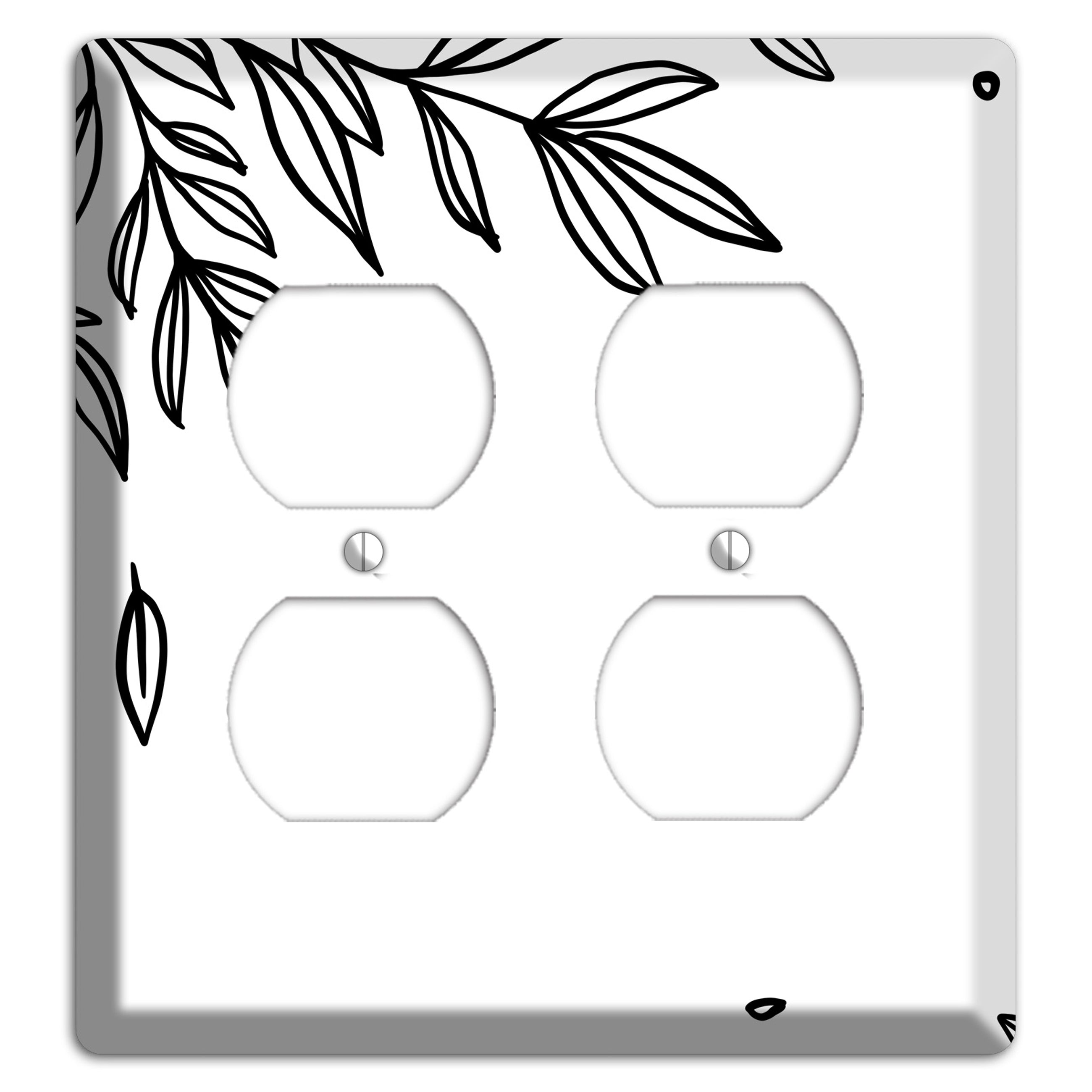 Hand-Drawn Floral 3 2 Duplex Wallplate