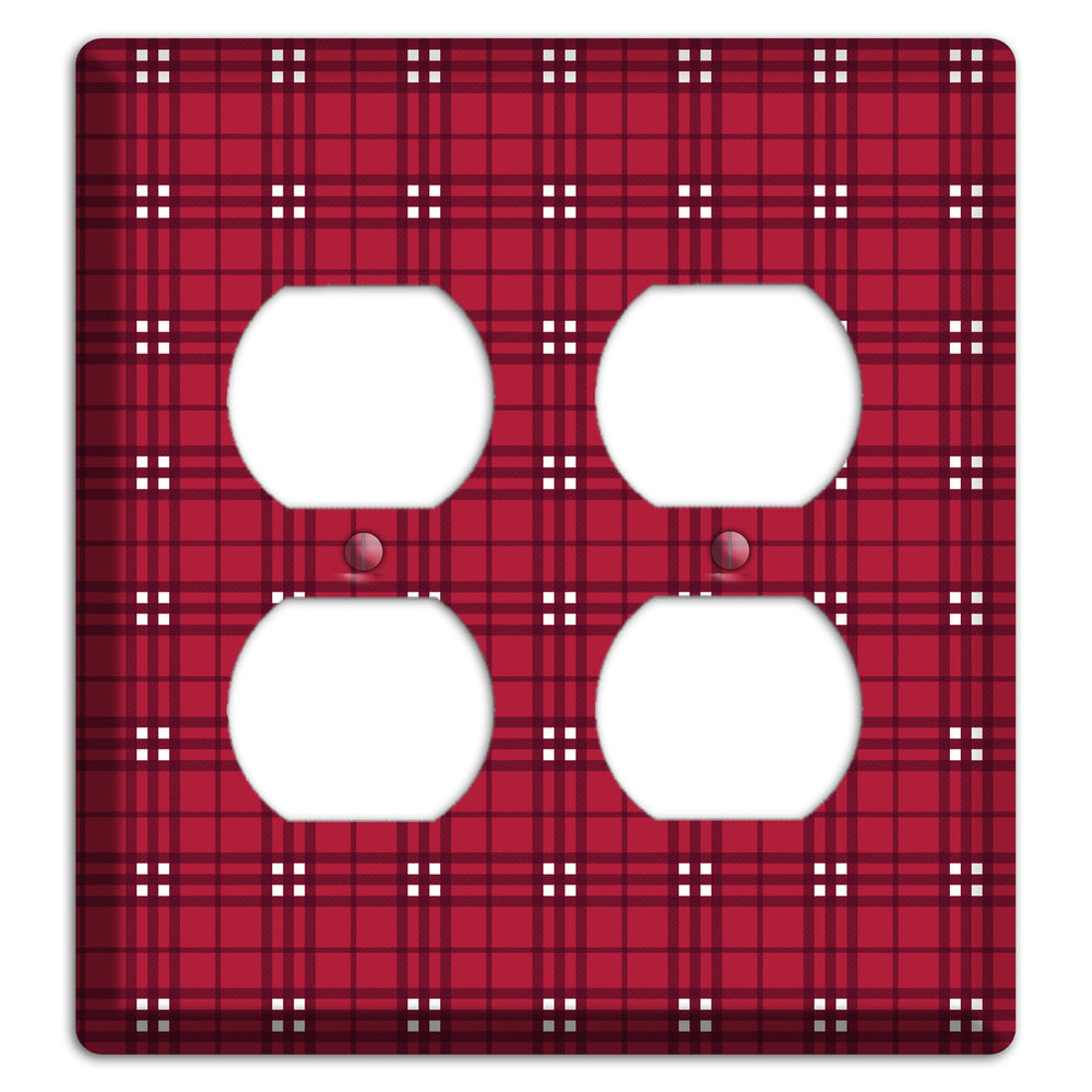 Red and White Plaid 2 Duplex Wallplate