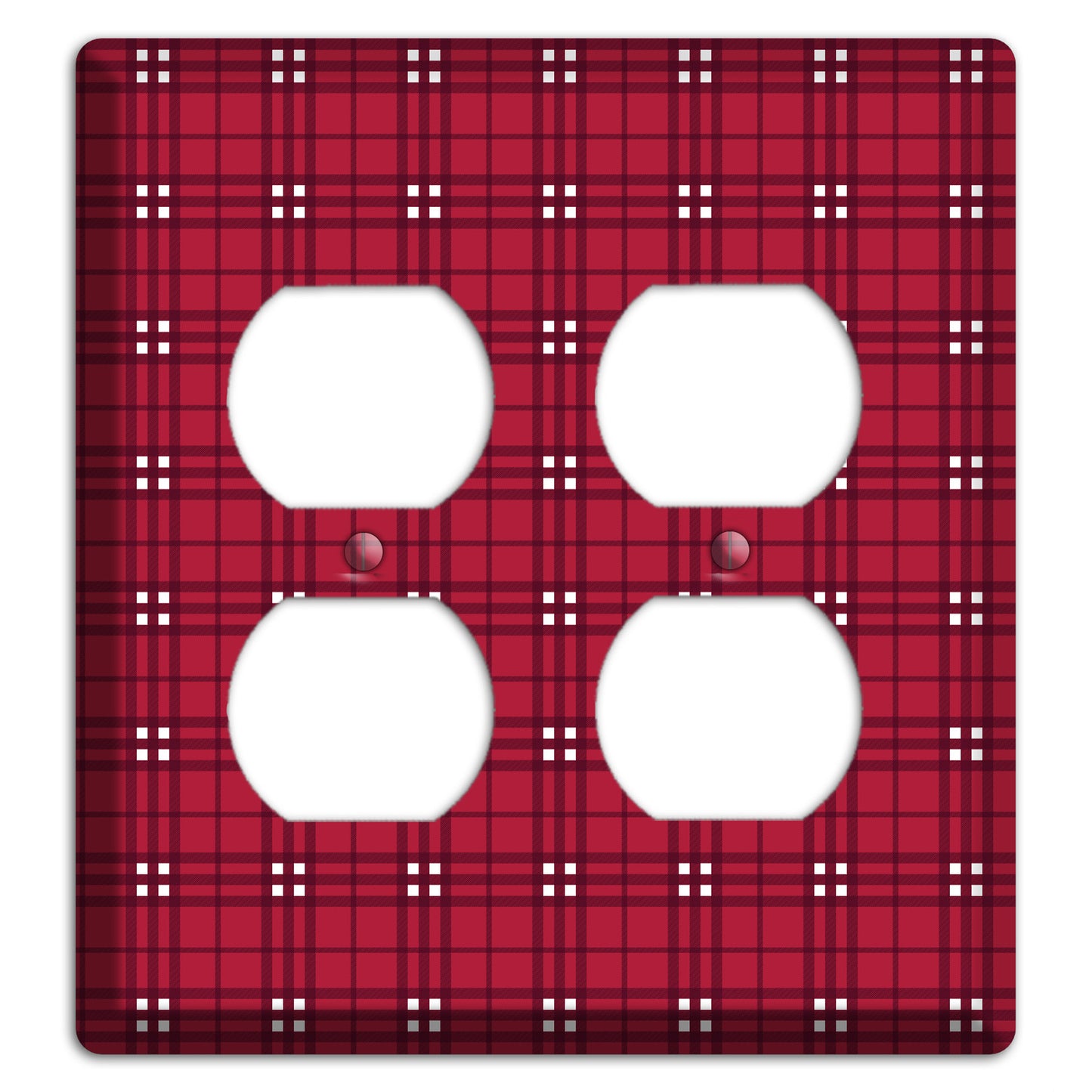 Red and White Plaid 2 Duplex Wallplate