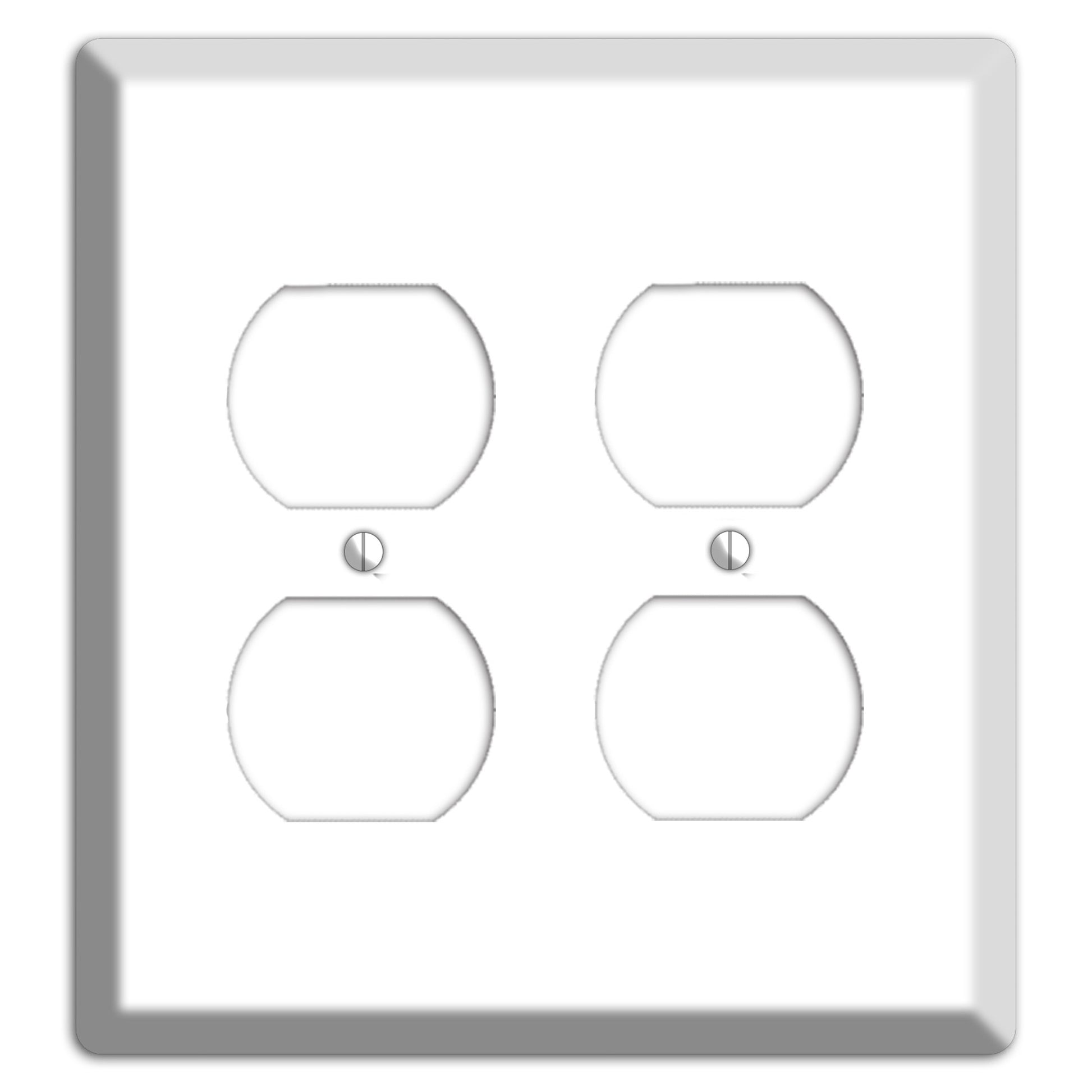 White Metal 2 Duplex Wallplate