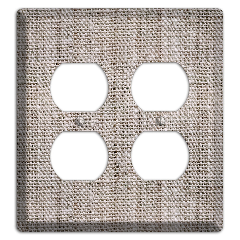 Natural Gray Burlap 2 Duplex Wallplate