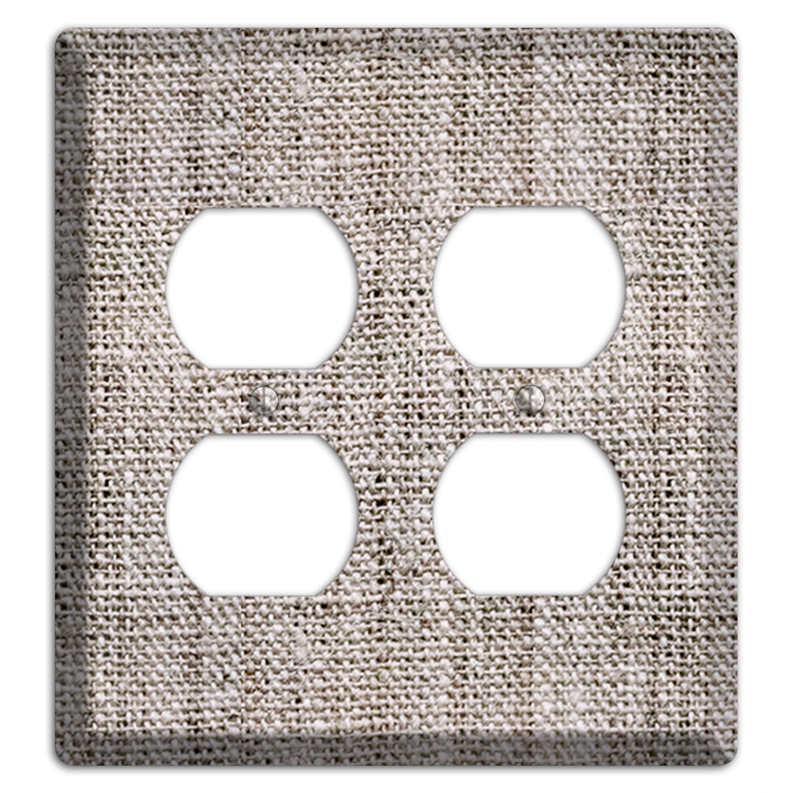 Natural Gray Burlap 2 Duplex Wallplate