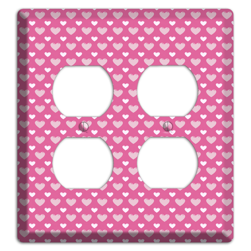 Tiled Small Hearts 2 Duplex Wallplate