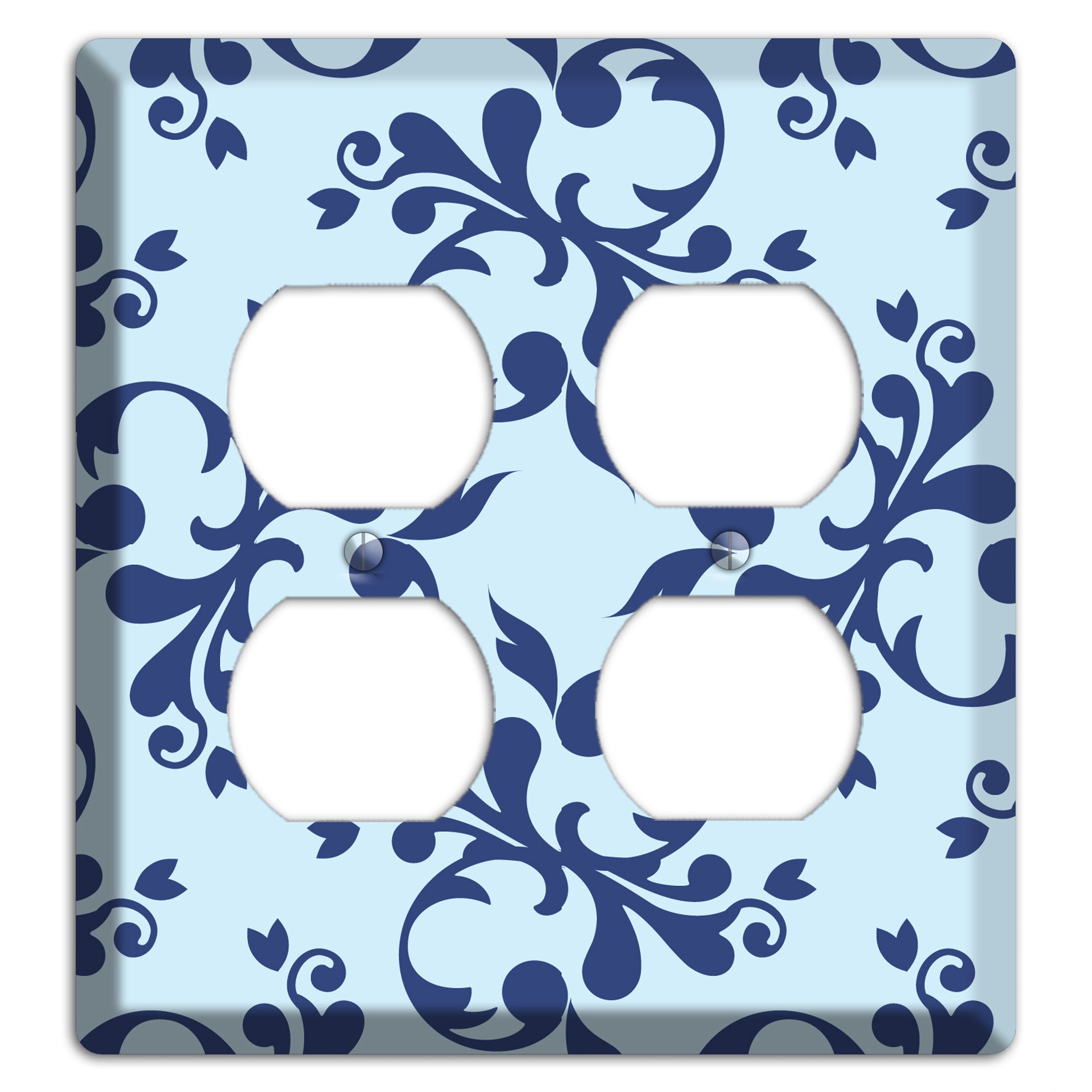 Blue Victorian Toile 2 Duplex Wallplate
