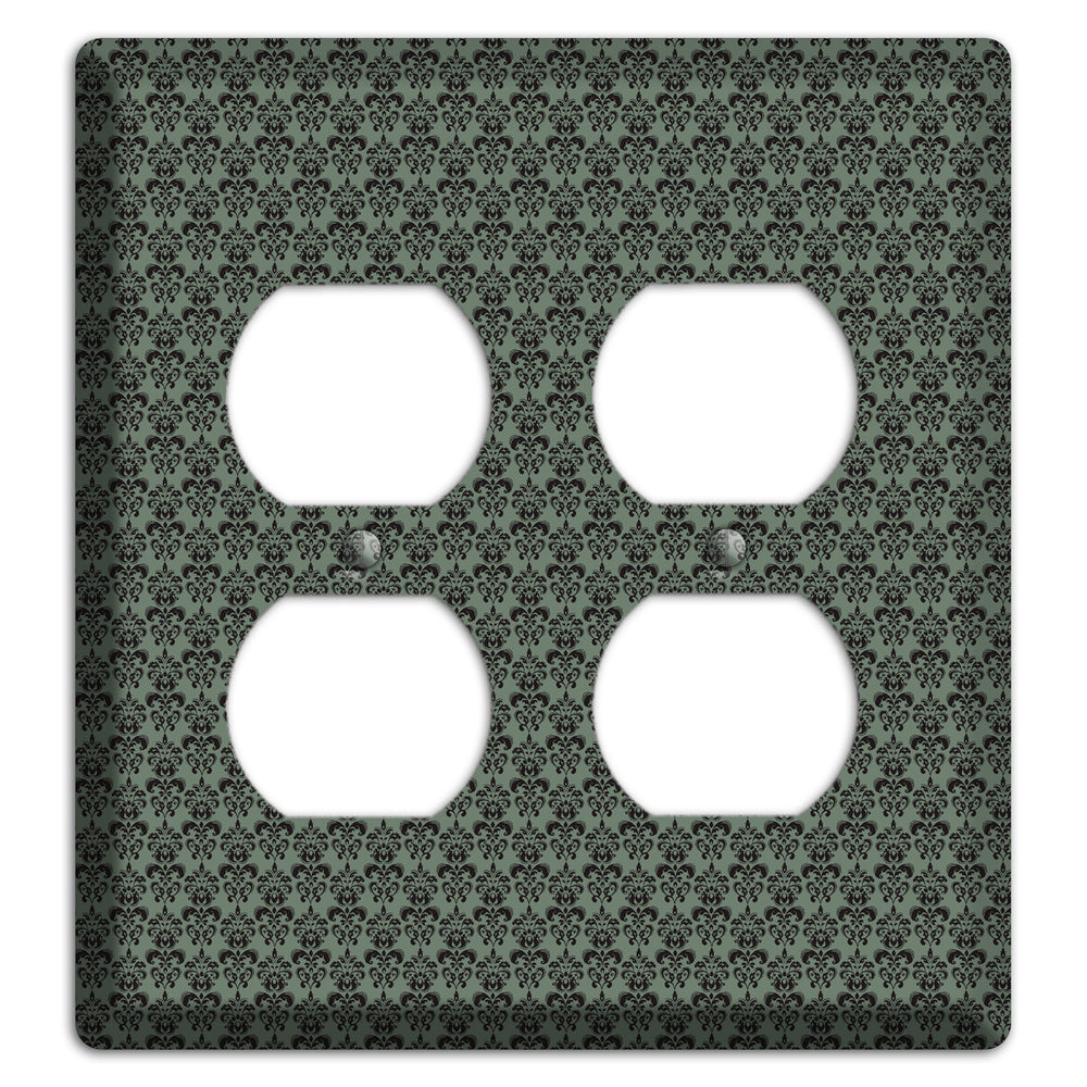 Moss Tiny Cartouche Half Drop 2 Duplex Wallplate