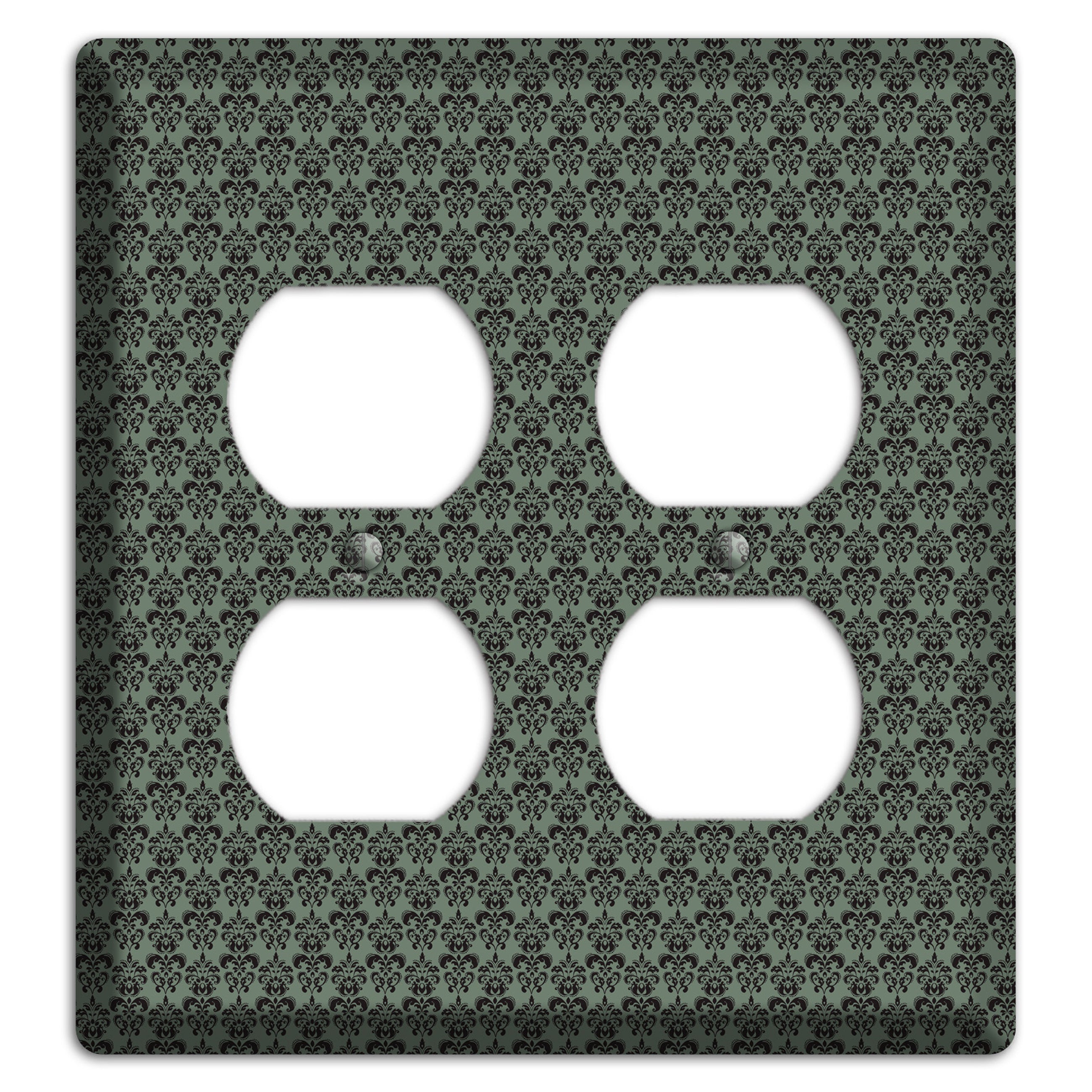 Moss Tiny Cartouche Half Drop 2 Duplex Wallplate