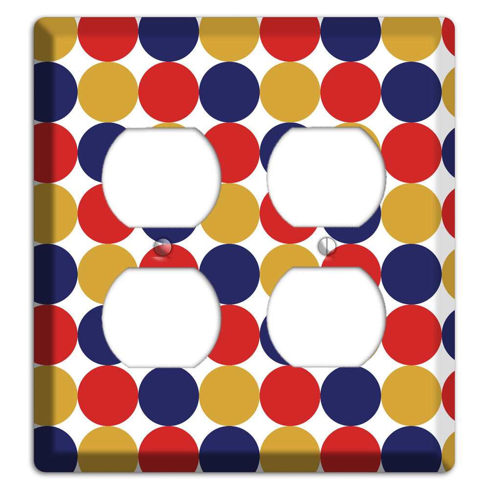 Mustard Red Purple Tiled Dots 2 Duplex Wallplate