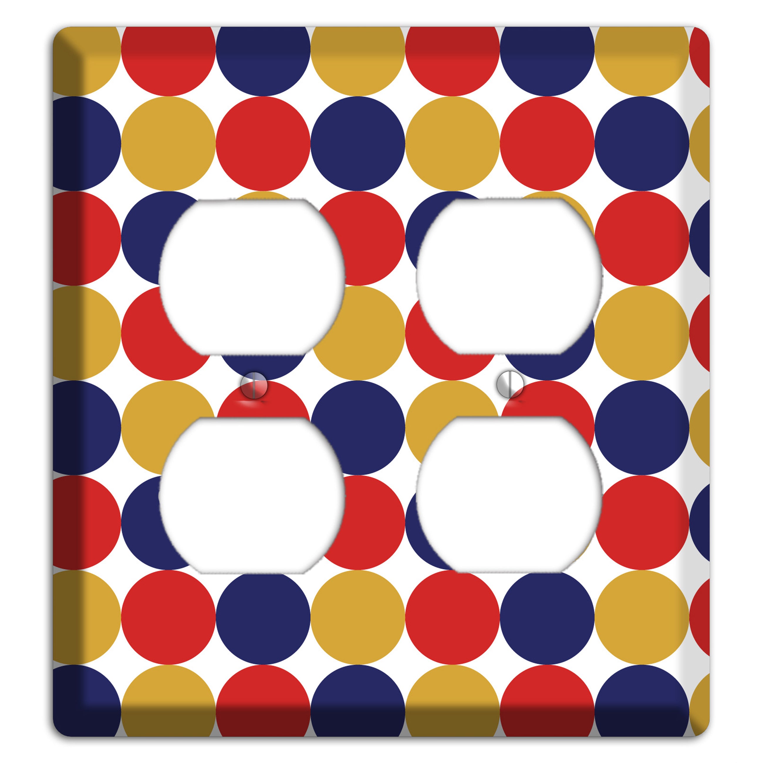 Mustard Red Purple Tiled Dots 2 Duplex Wallplate