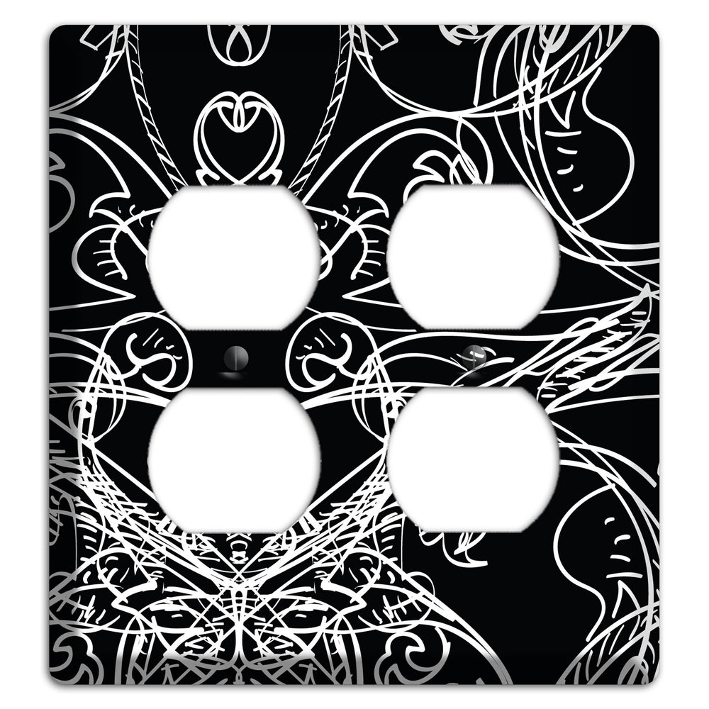 Black Deco Sketch 2 Duplex Wallplate