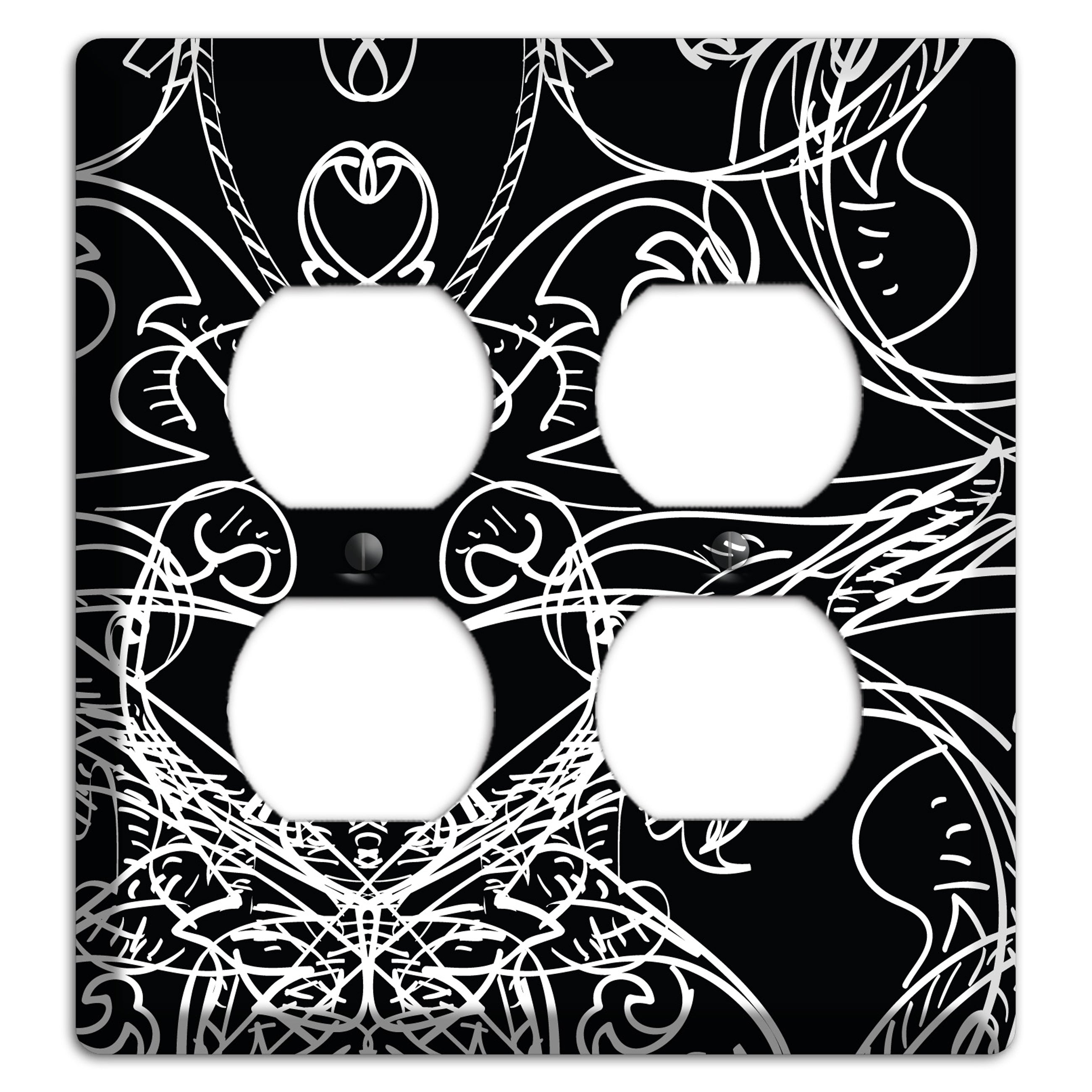Black Deco Sketch 2 Duplex Wallplate