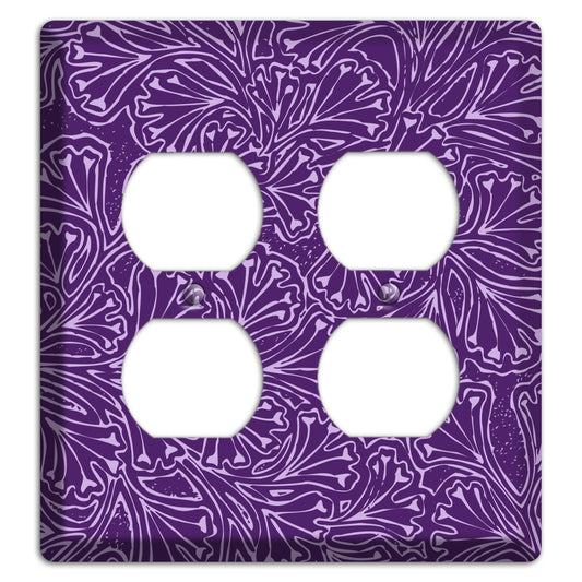 Deco Purple Interlocking Floral 2 Duplex Wallplate