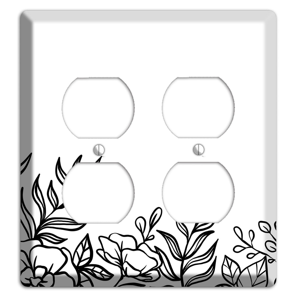 Hand-Drawn Floral 16 2 Duplex Wallplate