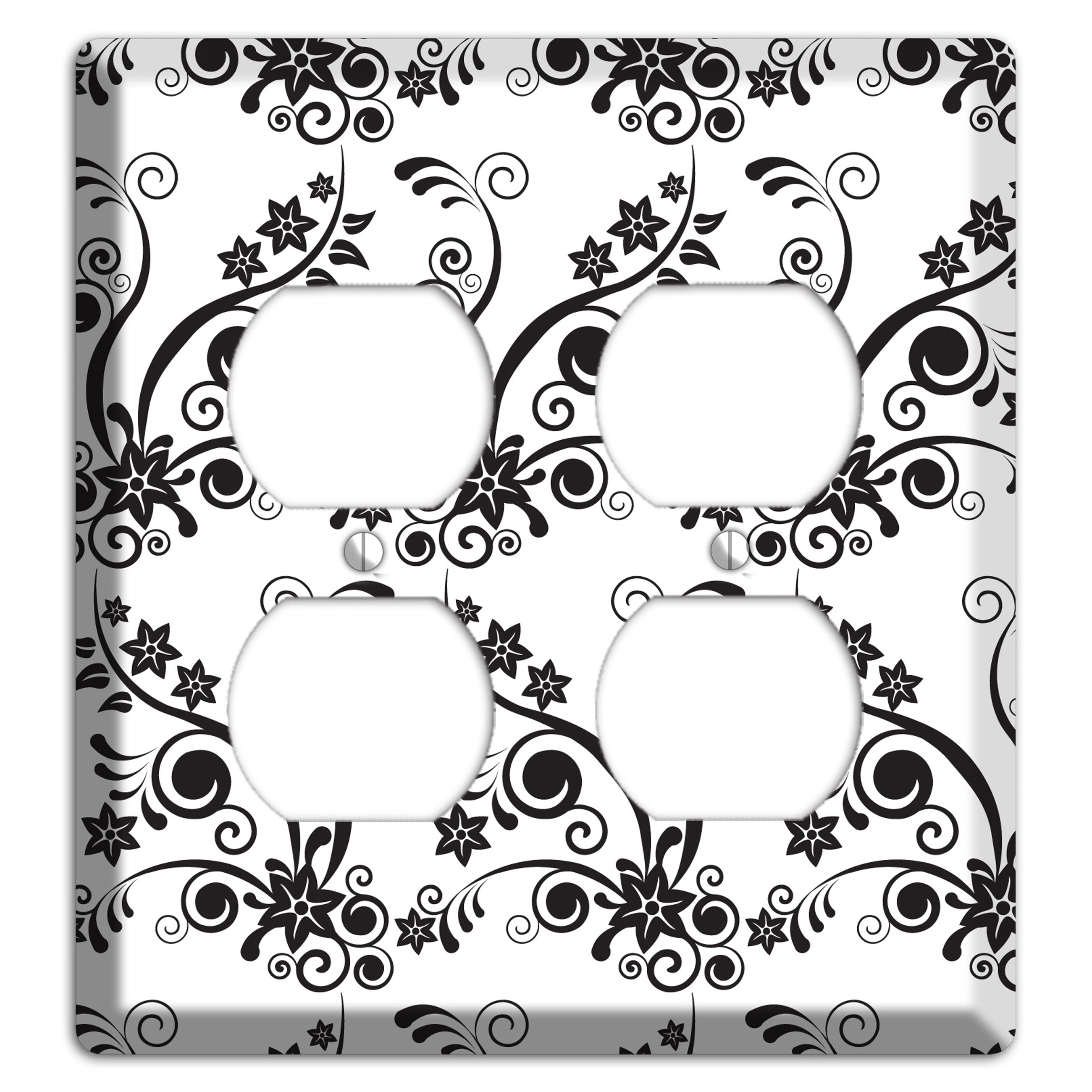 Scrolled Floral Toile 2 Duplex Wallplate