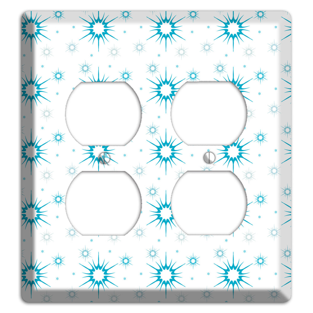 Blue Retro Burst 2 Duplex Wallplate