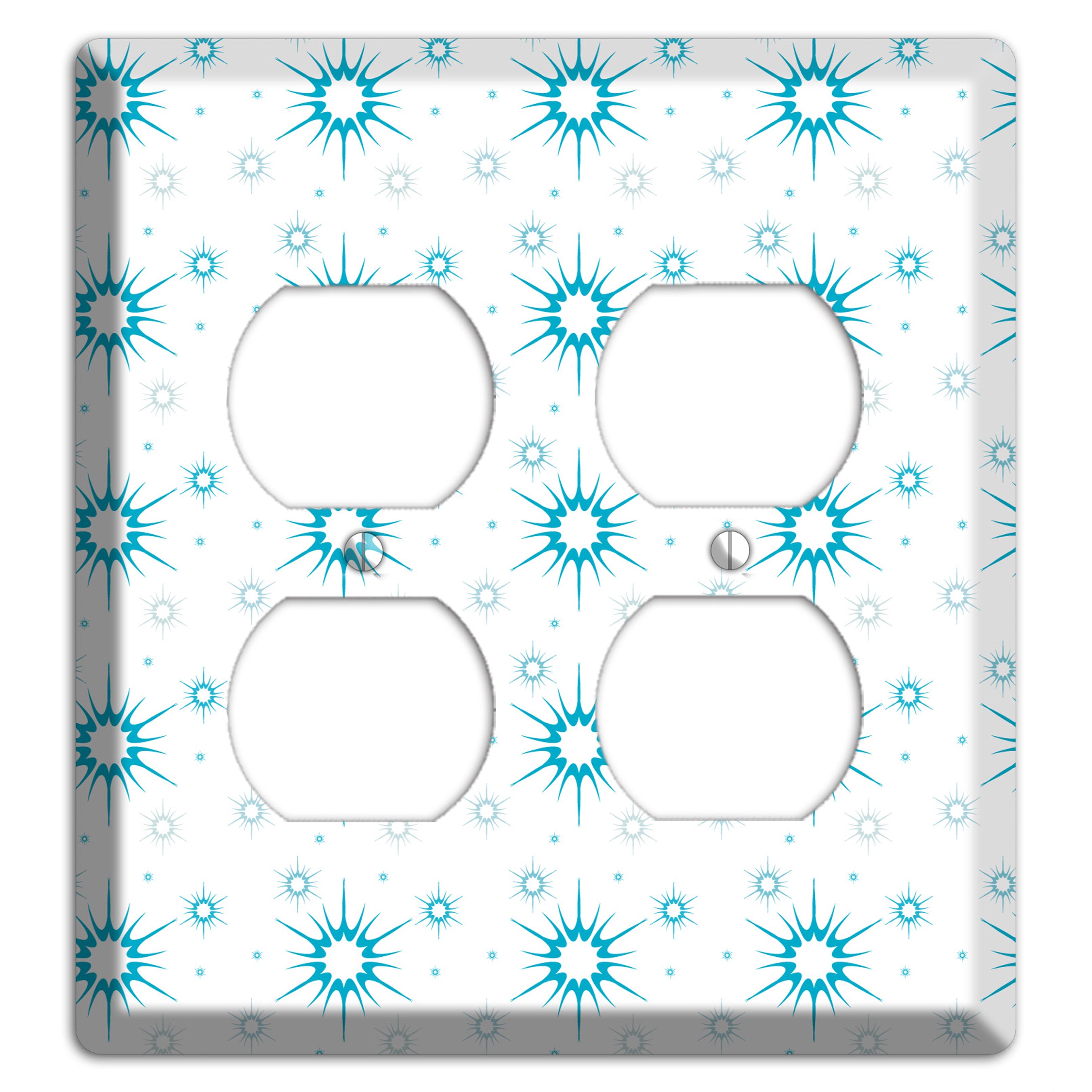 Blue Retro Burst 2 Duplex Wallplate