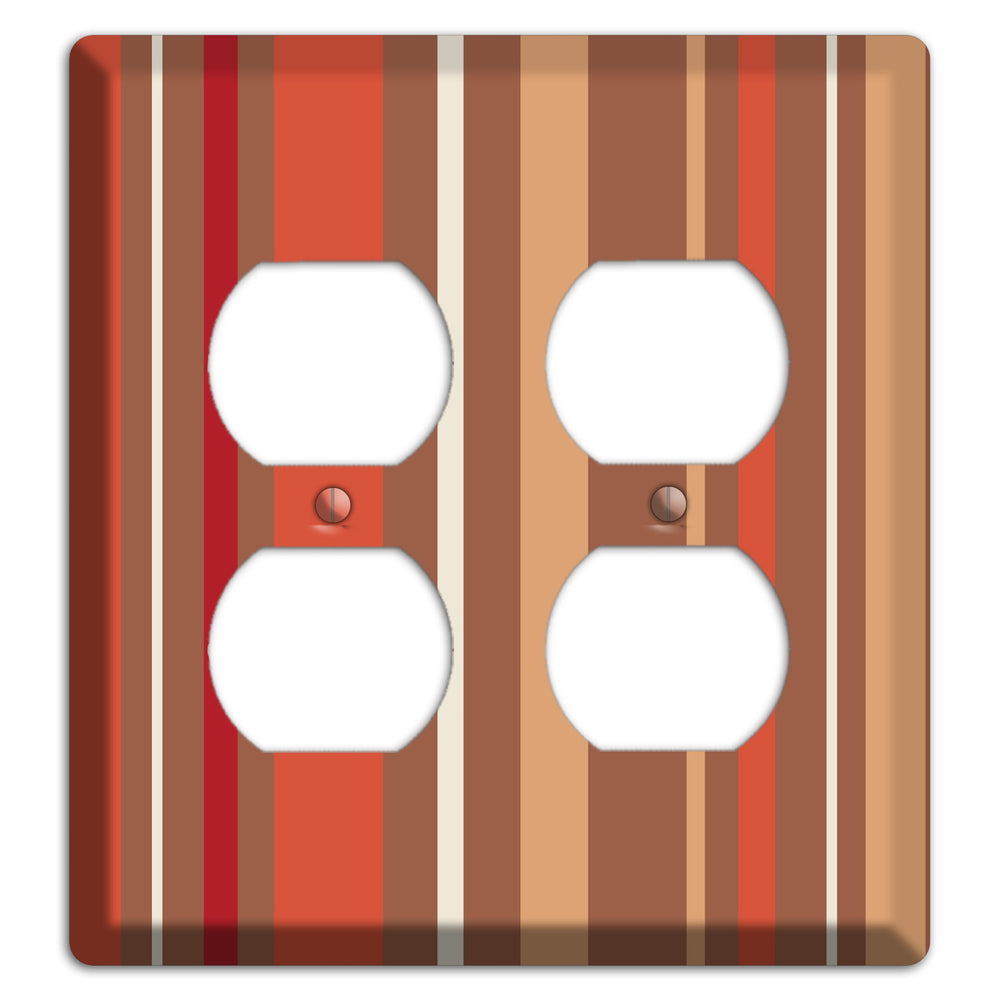 Multi Coral Vertical Stripe 2 Duplex Wallplate