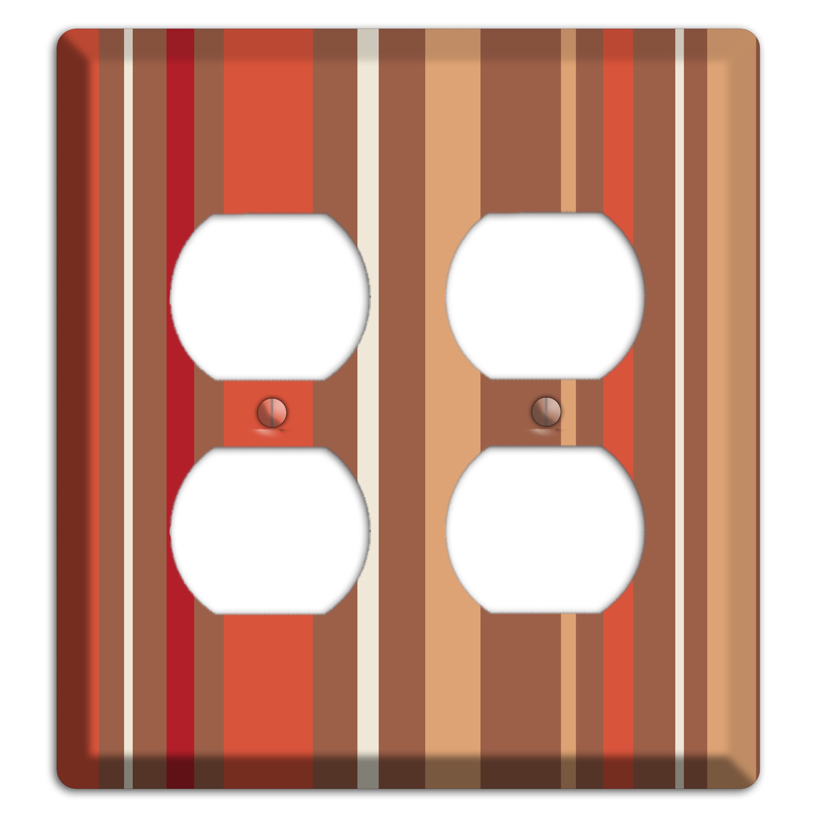 Multi Coral Vertical Stripe 2 Duplex Wallplate