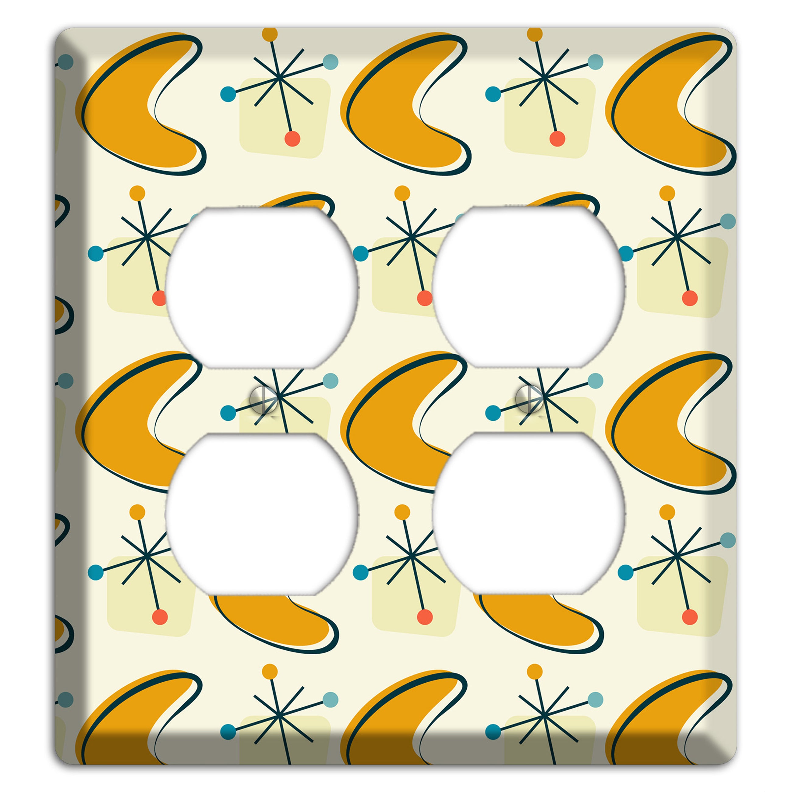 Yellow Boomerang 2 Duplex Wallplate