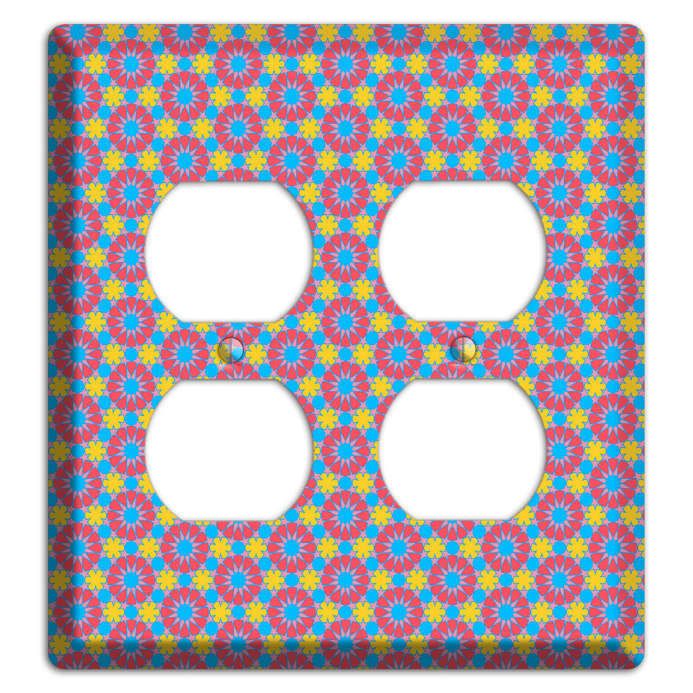 Fuschia Blue Yellow Foulard 2 Duplex Wallplate