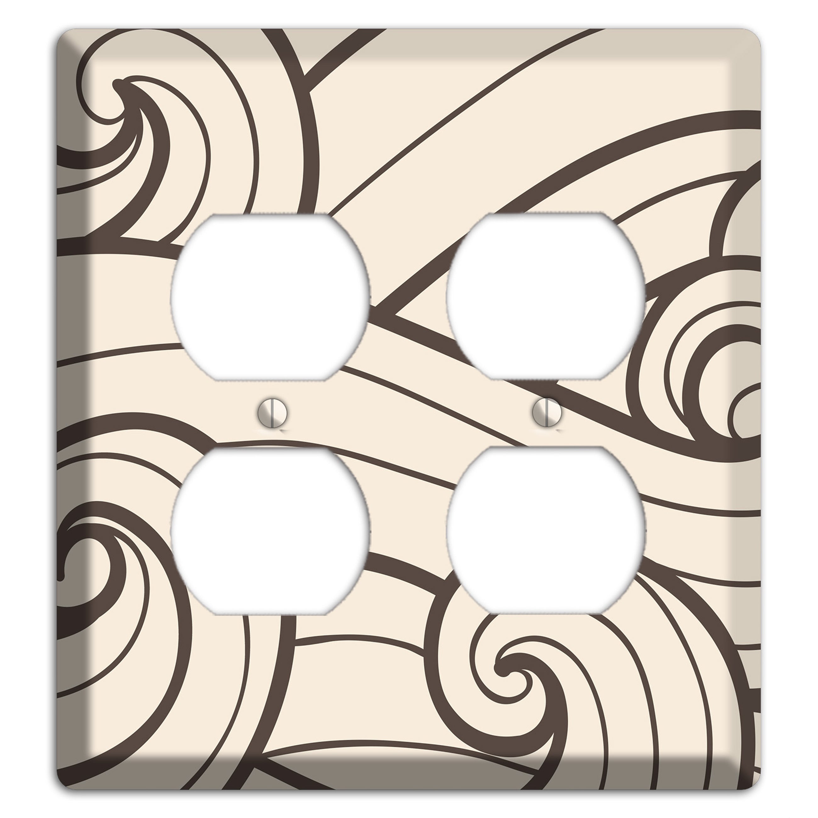 Abstract Curl Beige 2 Duplex Wallplate