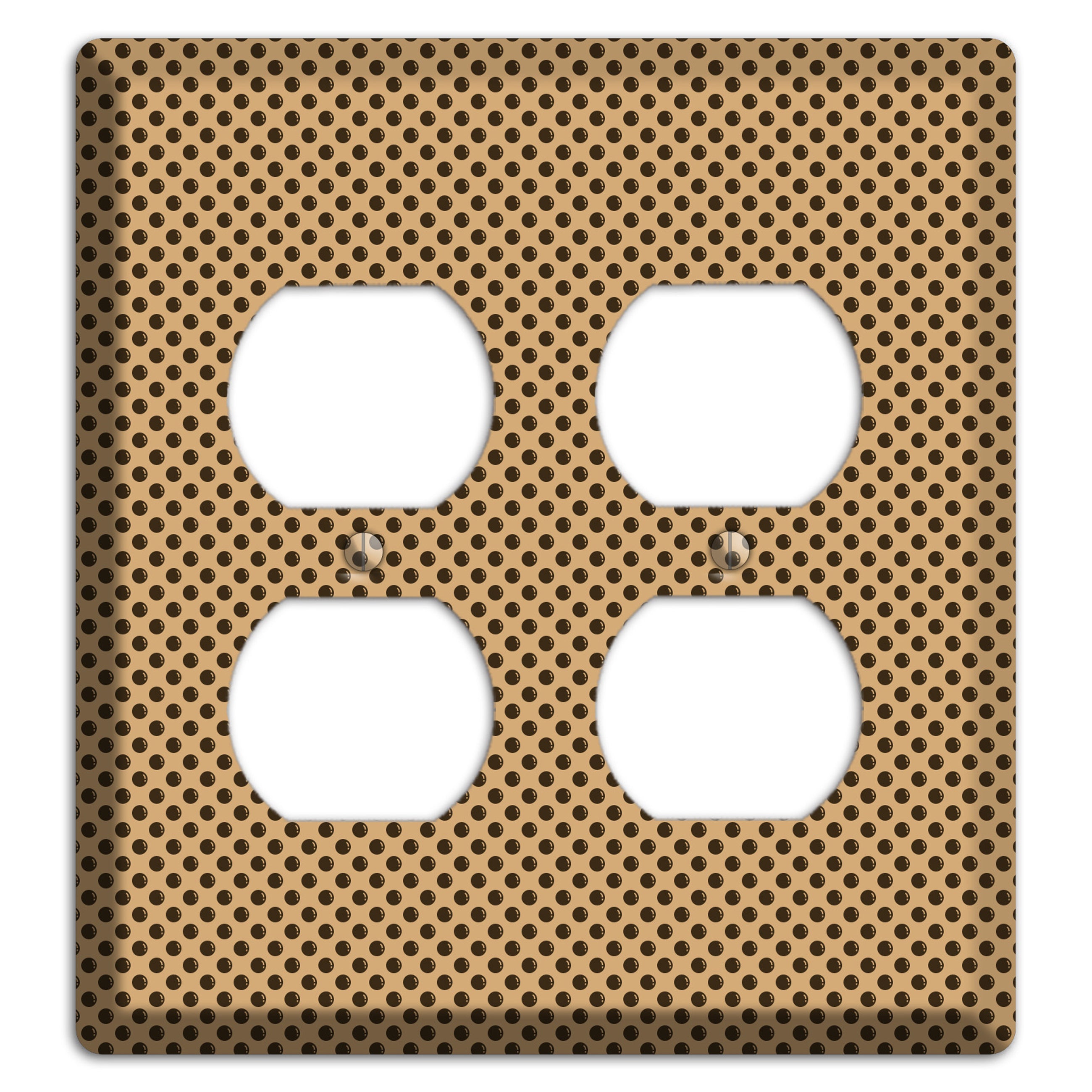 Beige with Brown Polka Dots 2 Duplex Wallplate