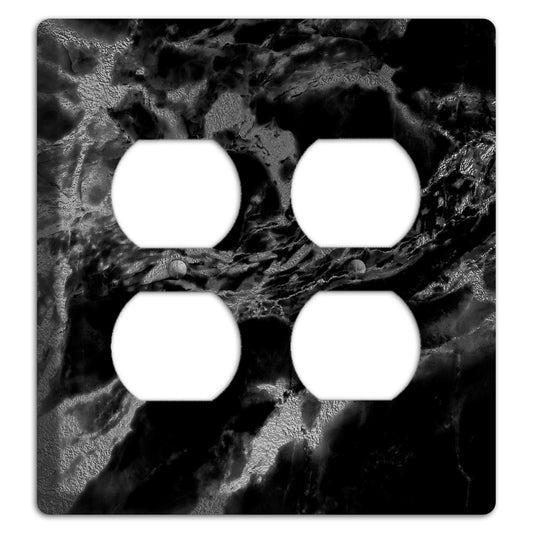 Black and Silver Marble 2 Duplex Wallplate