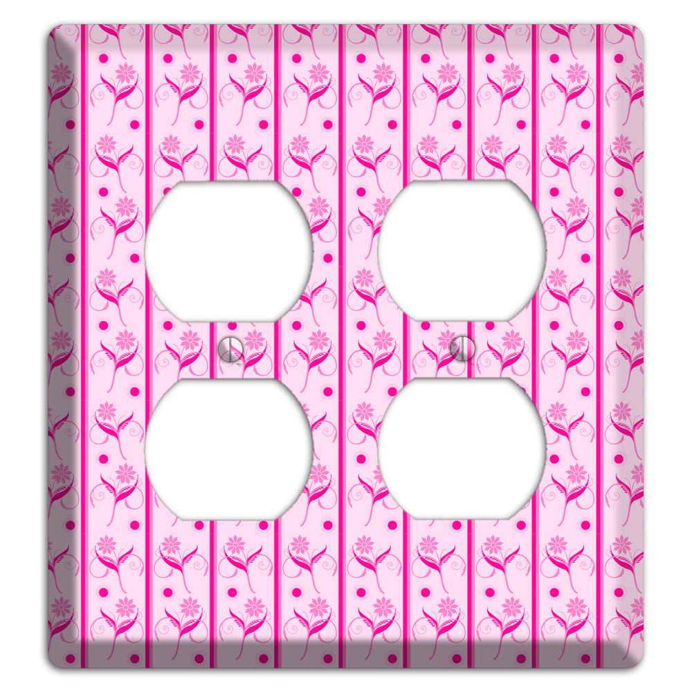 Pink Floral Pattern 2 Duplex Wallplate