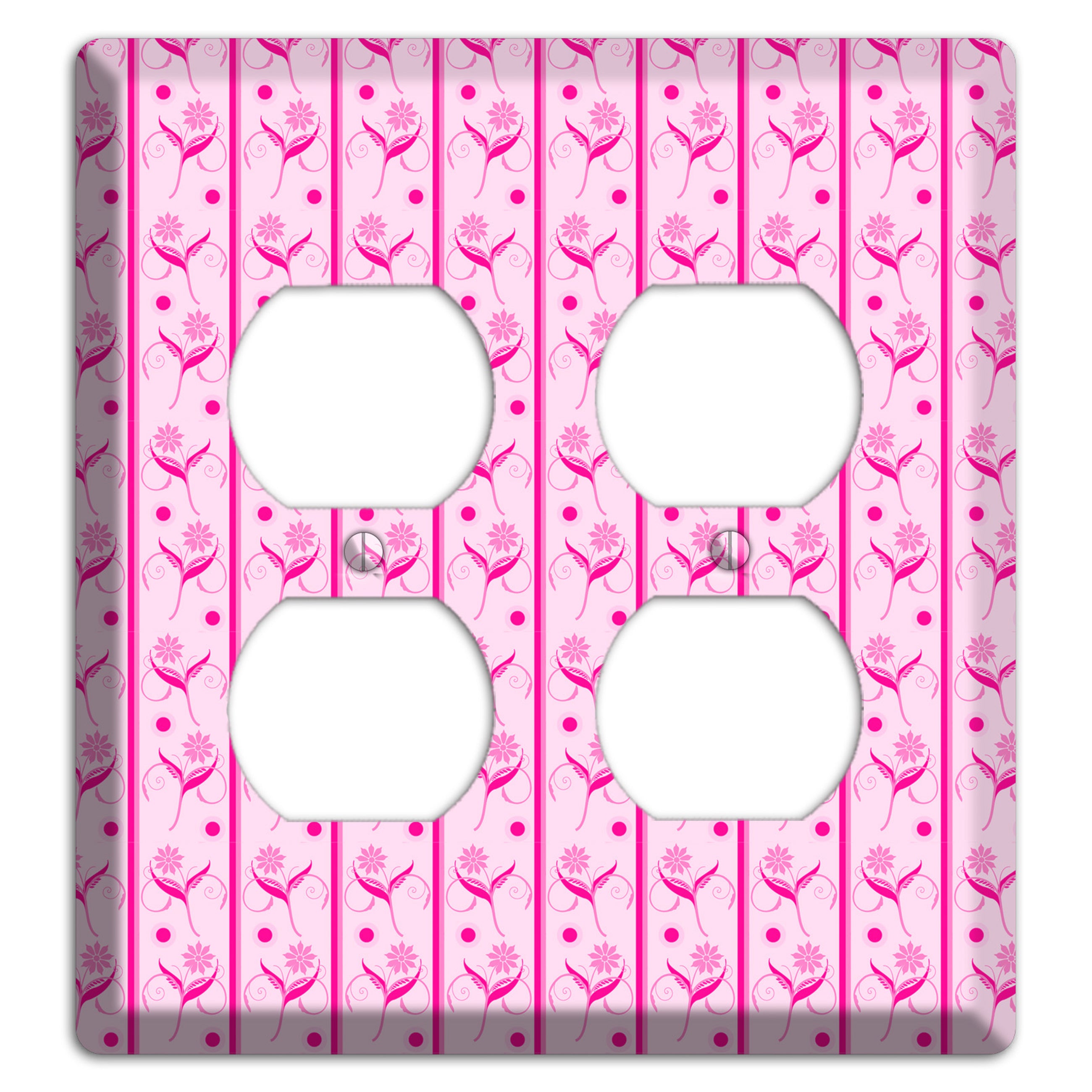 Pink Floral Pattern 2 Duplex Wallplate