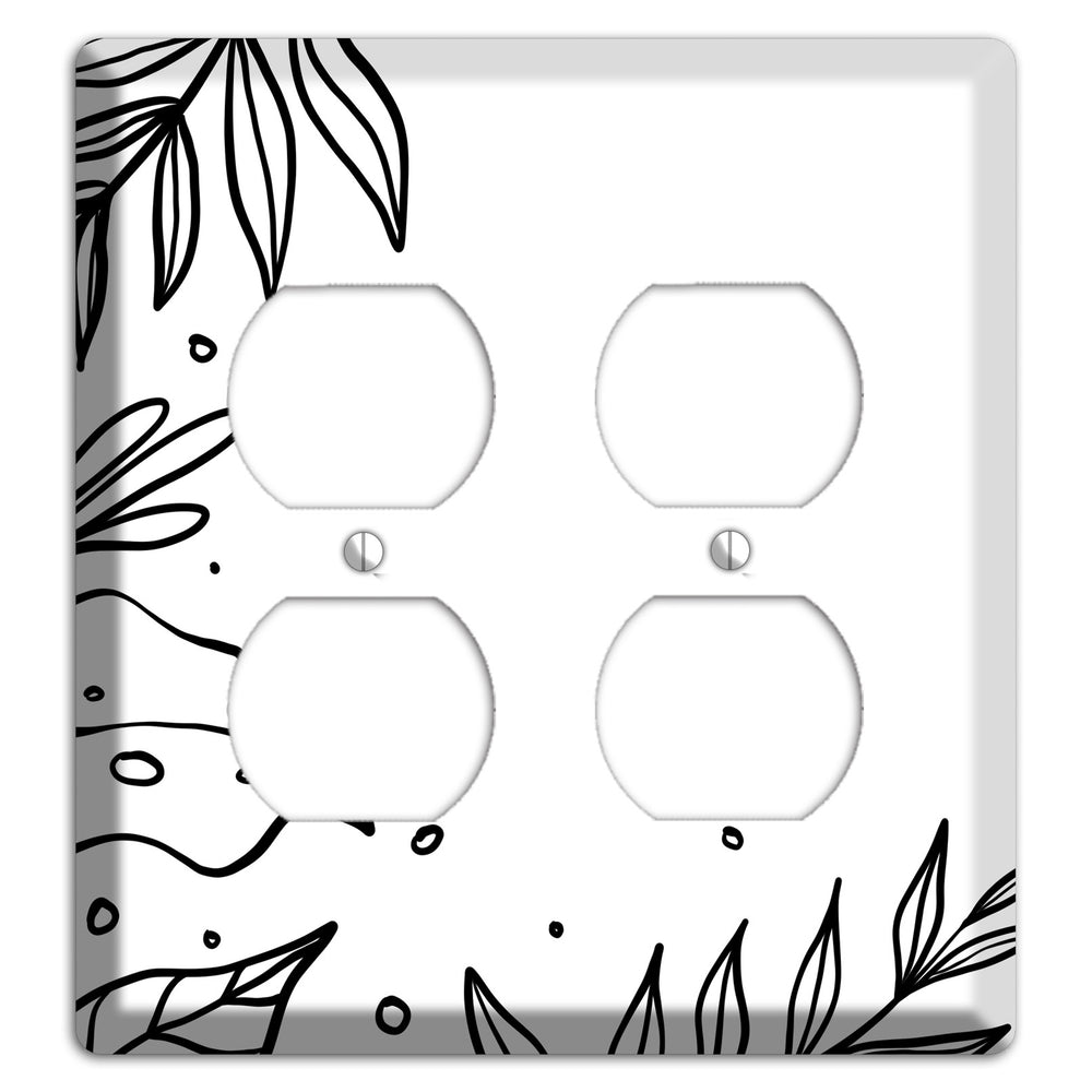 Hand-Drawn Floral 14 2 Duplex Wallplate