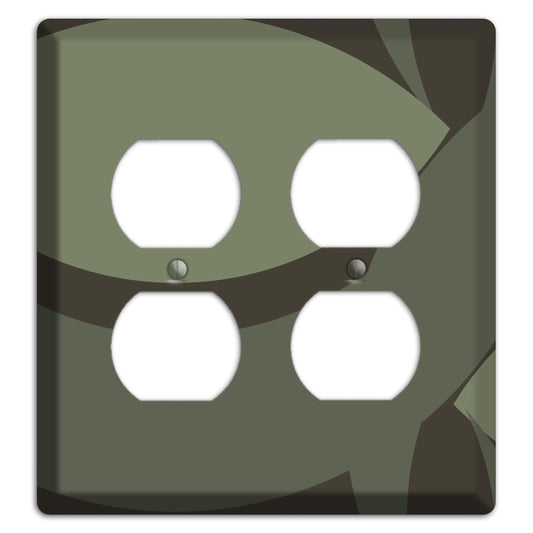 Olive Abstract 2 Duplex Wallplate