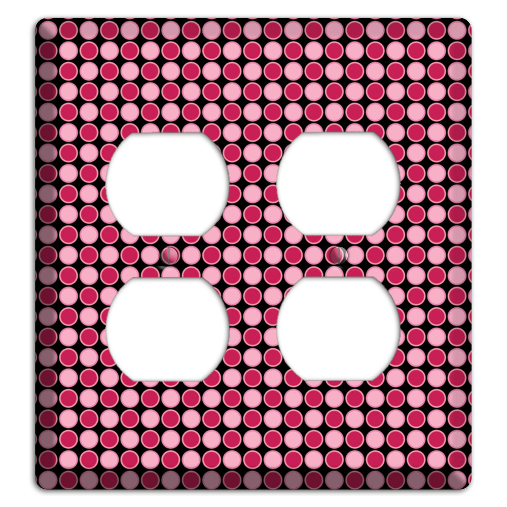 Fuschia and Pink Tiled Dots 2 Duplex Wallplate