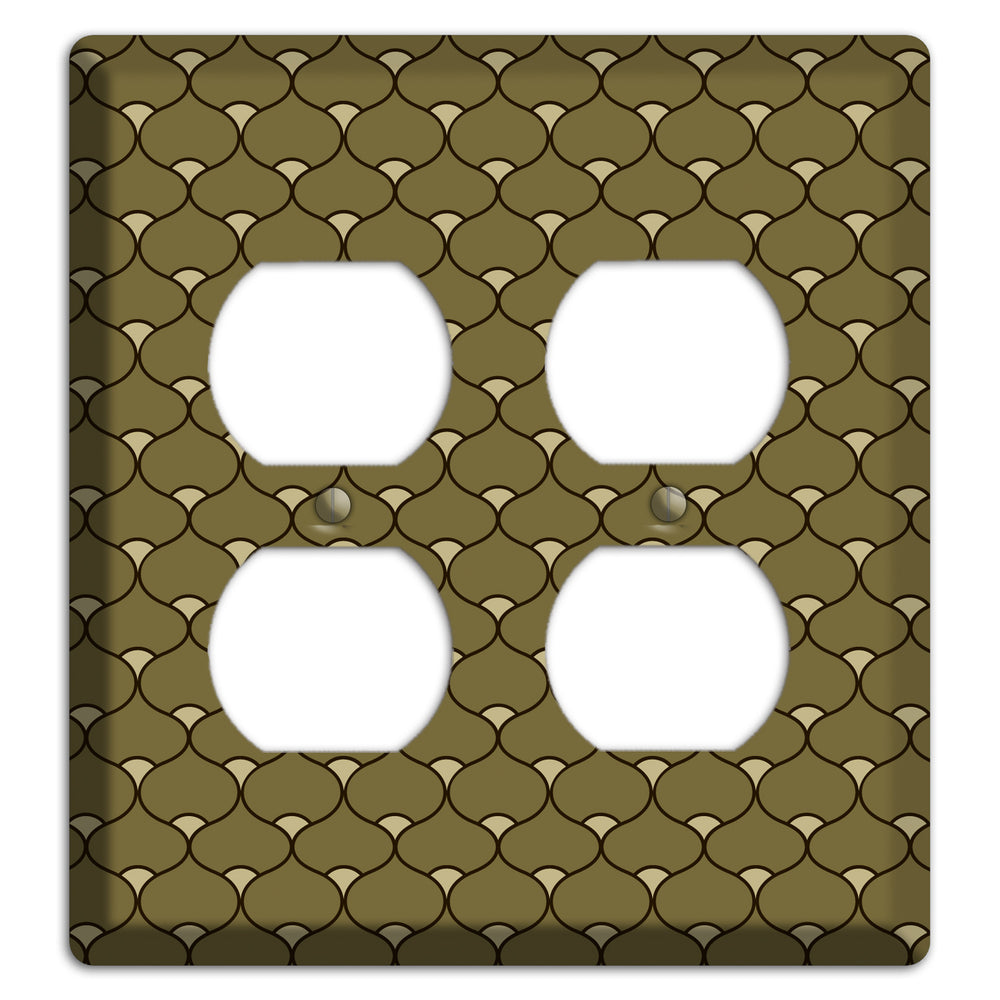 Brown Deco Scallop 2 Duplex Wallplate