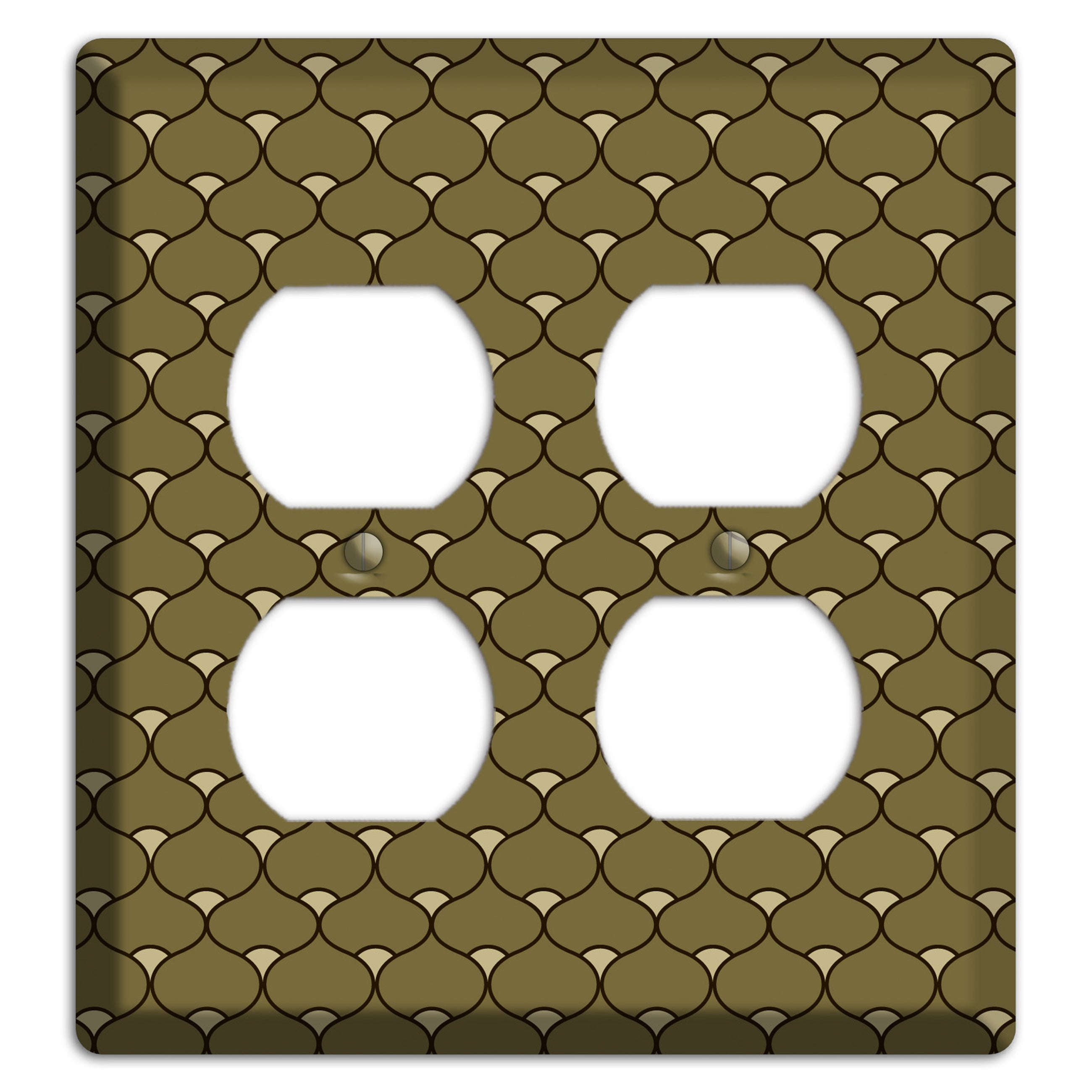 Brown Deco Scallop 2 Duplex Wallplate