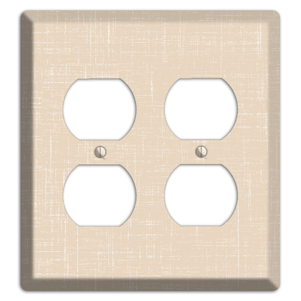 Double Spanish White Neutral Texture 2 Duplex Wallplate