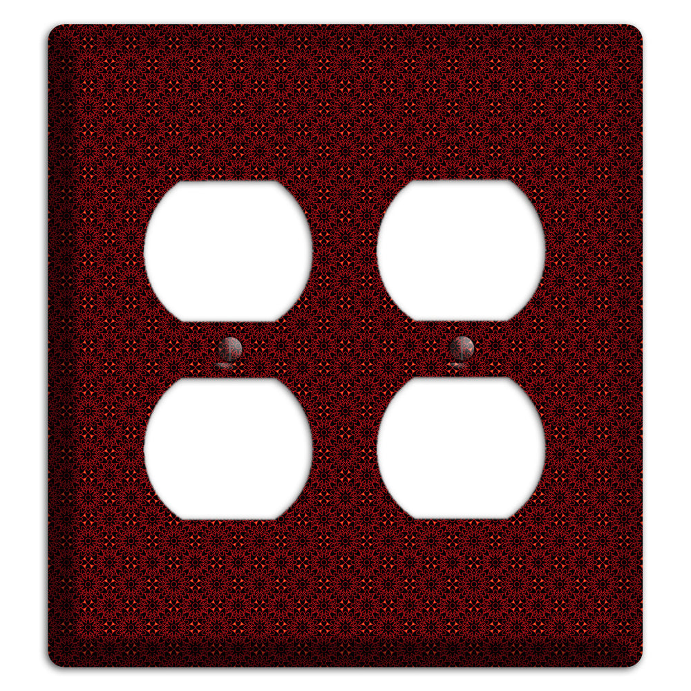 Maroon Checkered Foulard 2 Duplex Wallplate