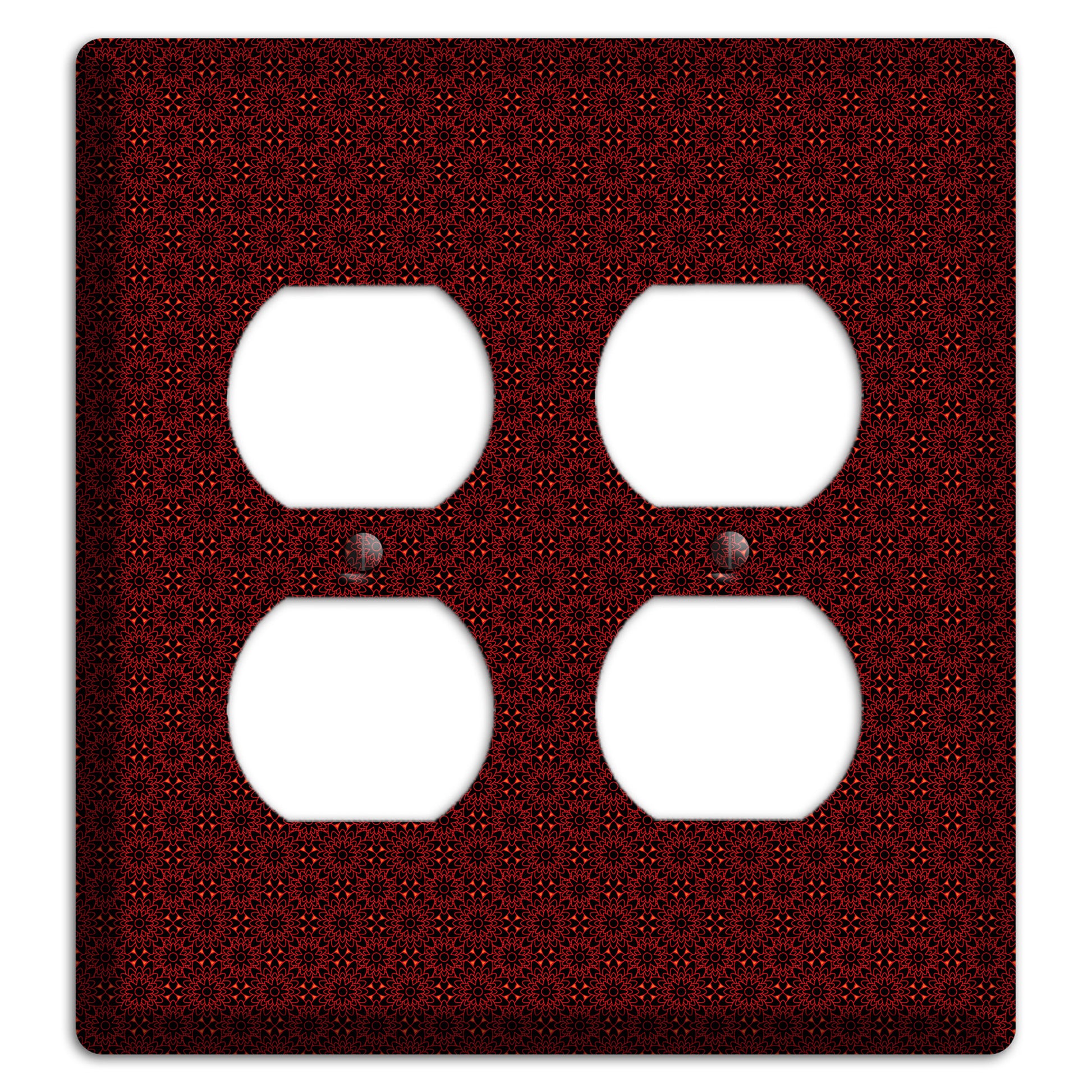 Maroon Checkered Foulard 2 Duplex Wallplate