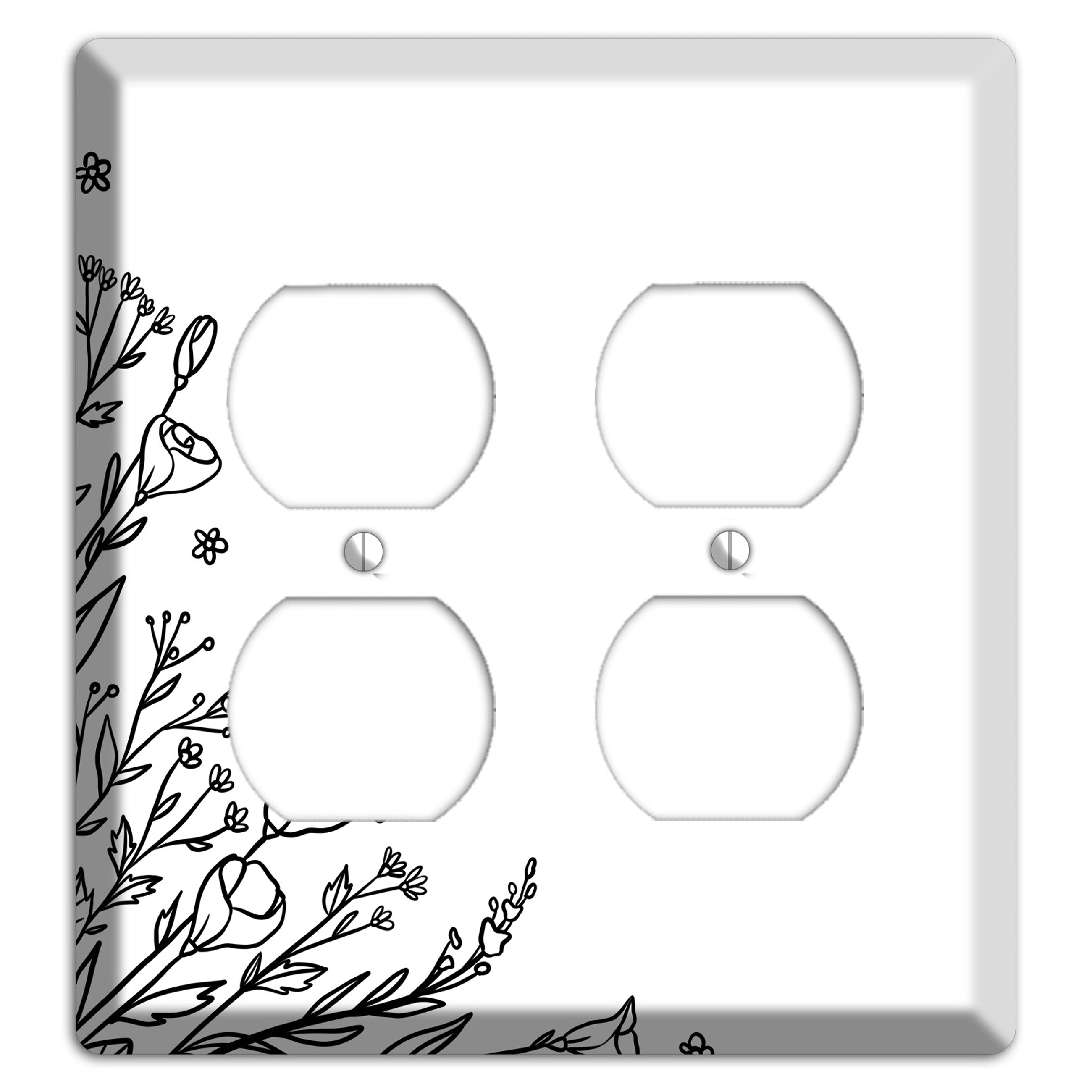 Hand-Drawn Floral 35 2 Duplex Wallplate