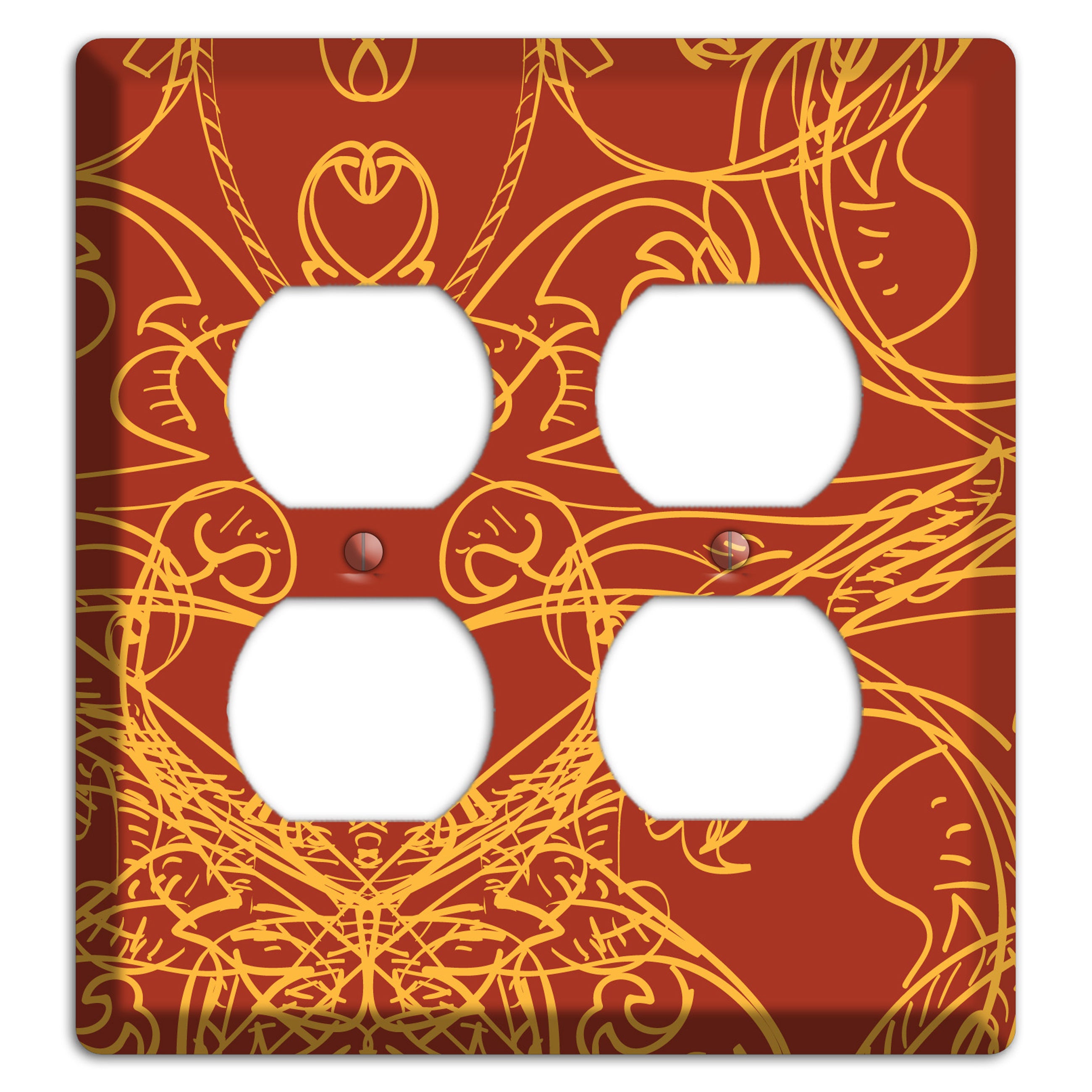 Red Deco Sketch 2 Duplex Wallplate