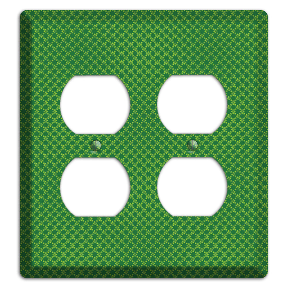 Multi Green Tiny Checked Foulard 2 Duplex Wallplate