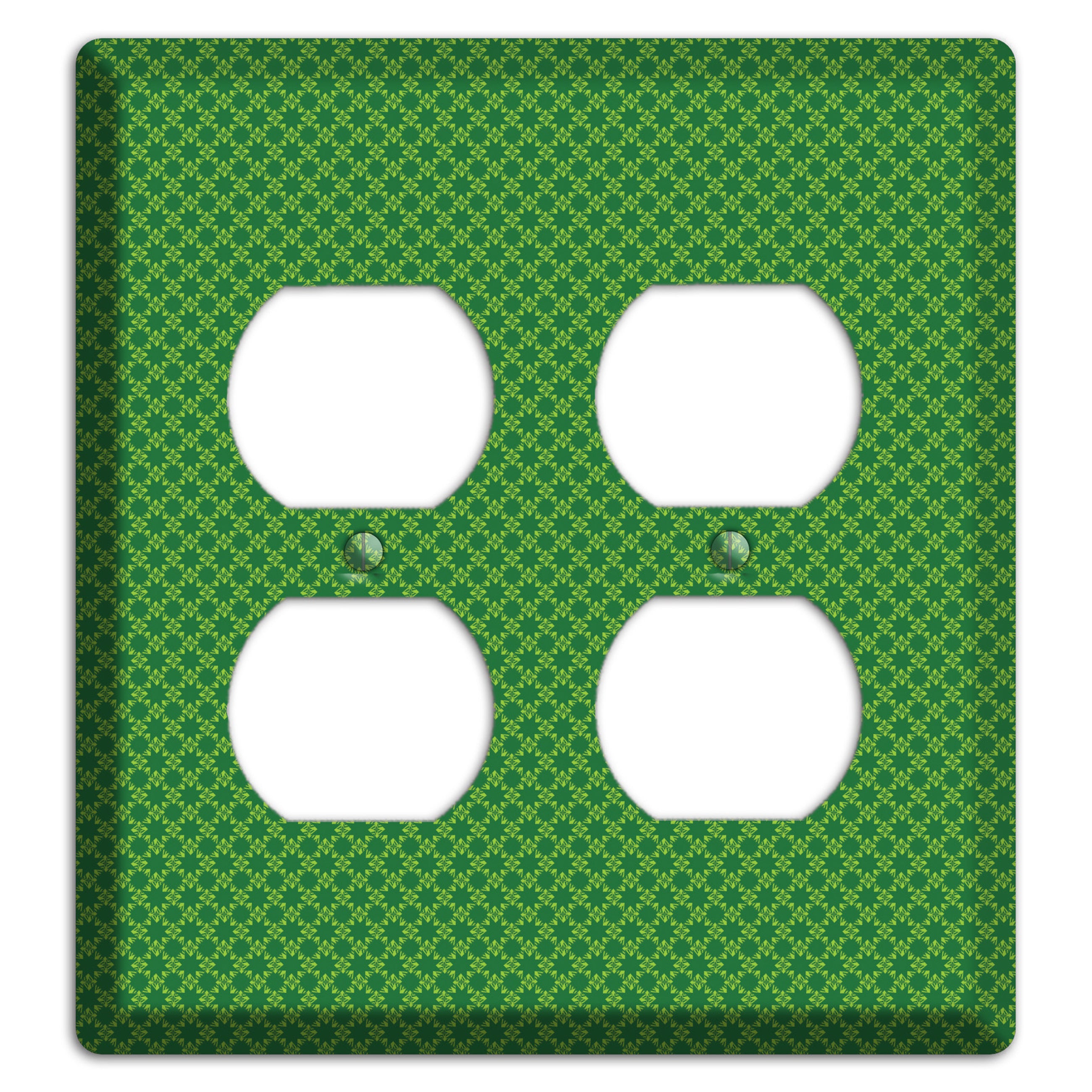 Multi Green Tiny Checked Foulard 2 Duplex Wallplate