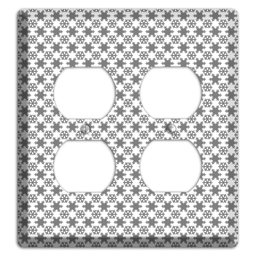 Grey Snowflakes 2 Duplex Wallplate