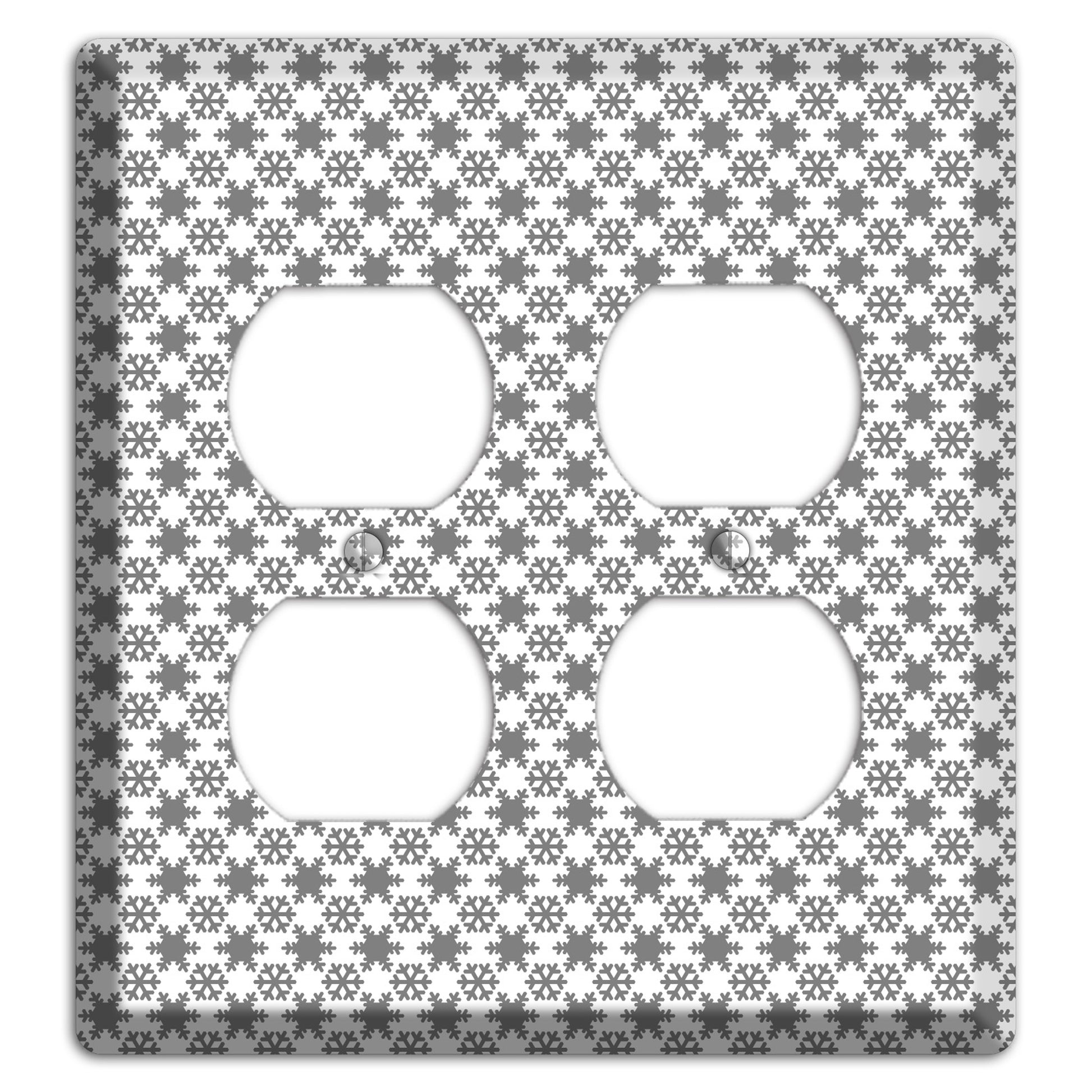 Grey Snowflakes 2 Duplex Wallplate