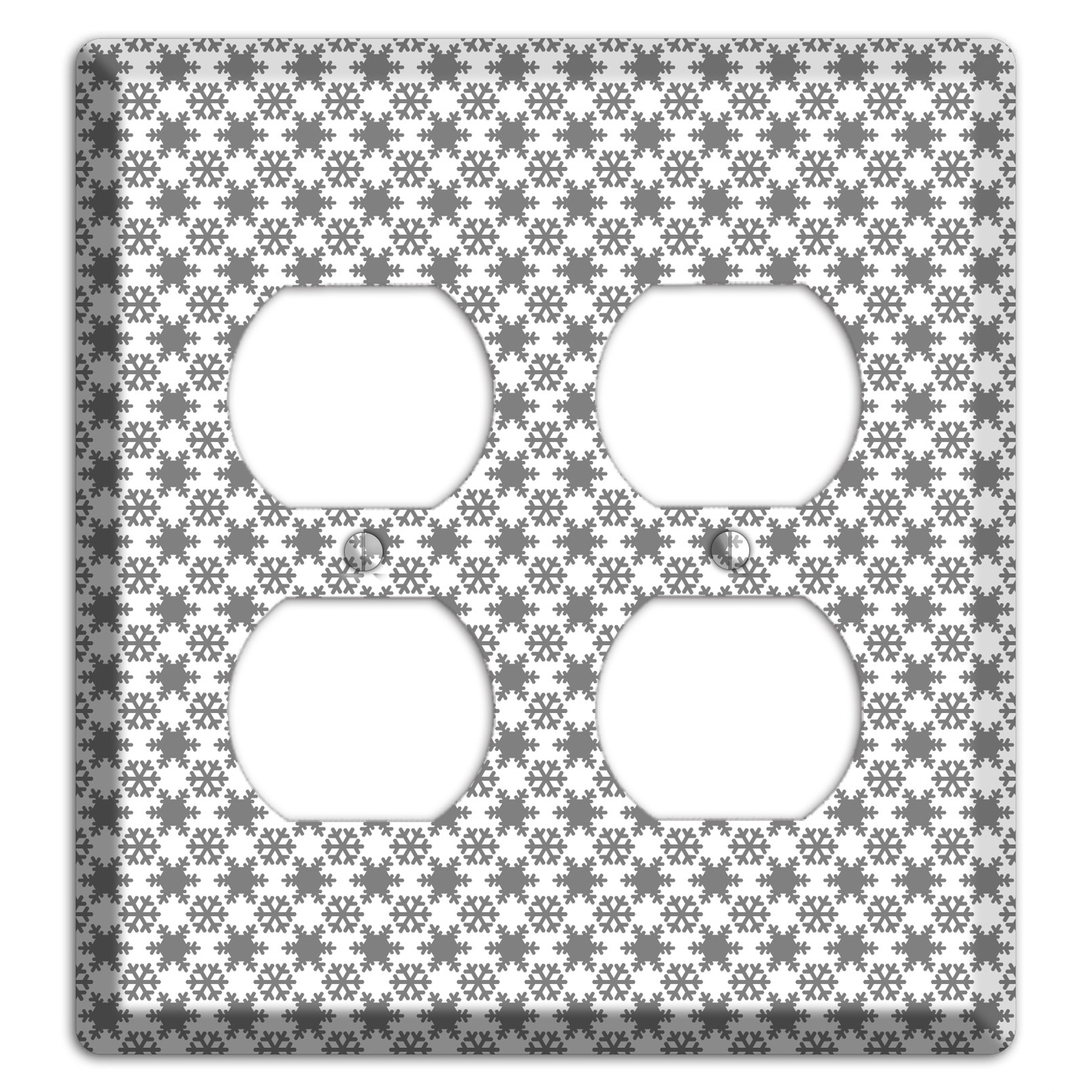 Grey Snowflakes 2 Duplex Wallplate